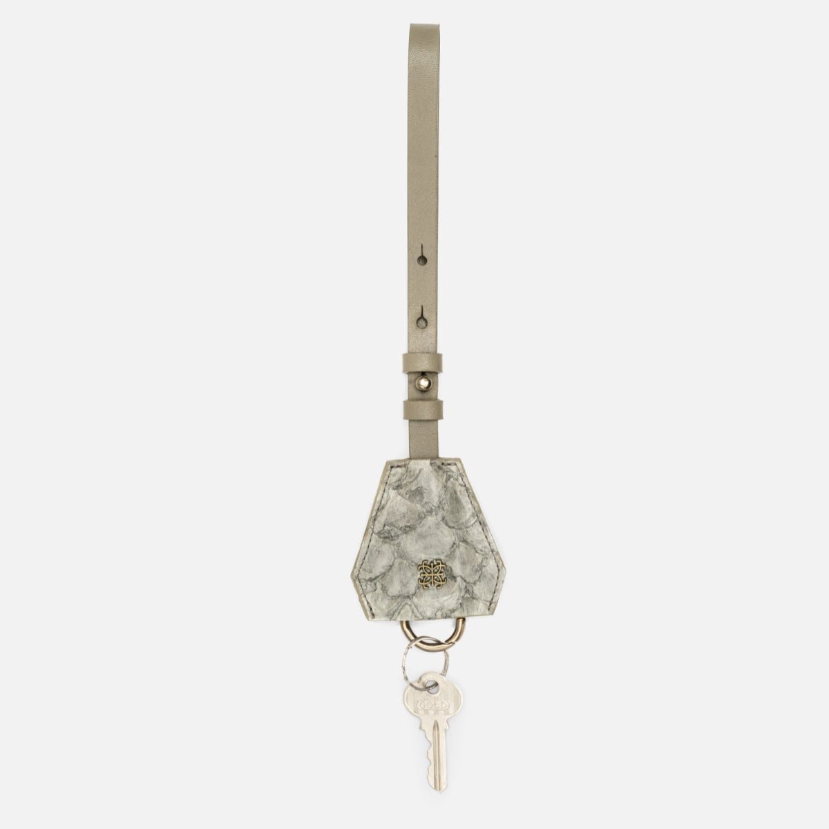 Bag Charm Multifuncional em Couro Pirarucu Cinza - Balaia