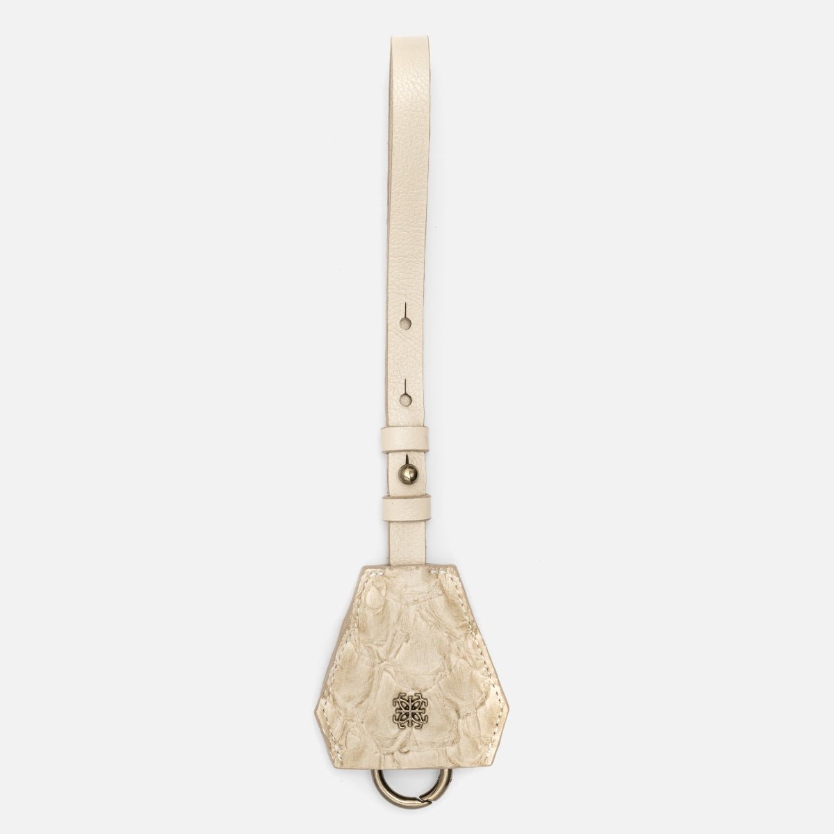 Bag Charm Multifuncional em Couro Pirarucu Off White - Balaia