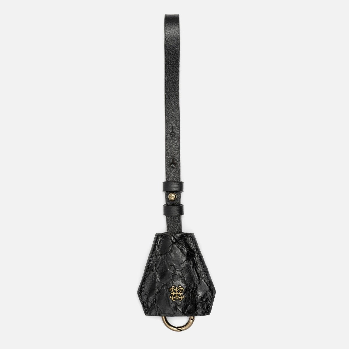 Bag Charm Multifuncional em Couro Pirarucu Preto - Balaia