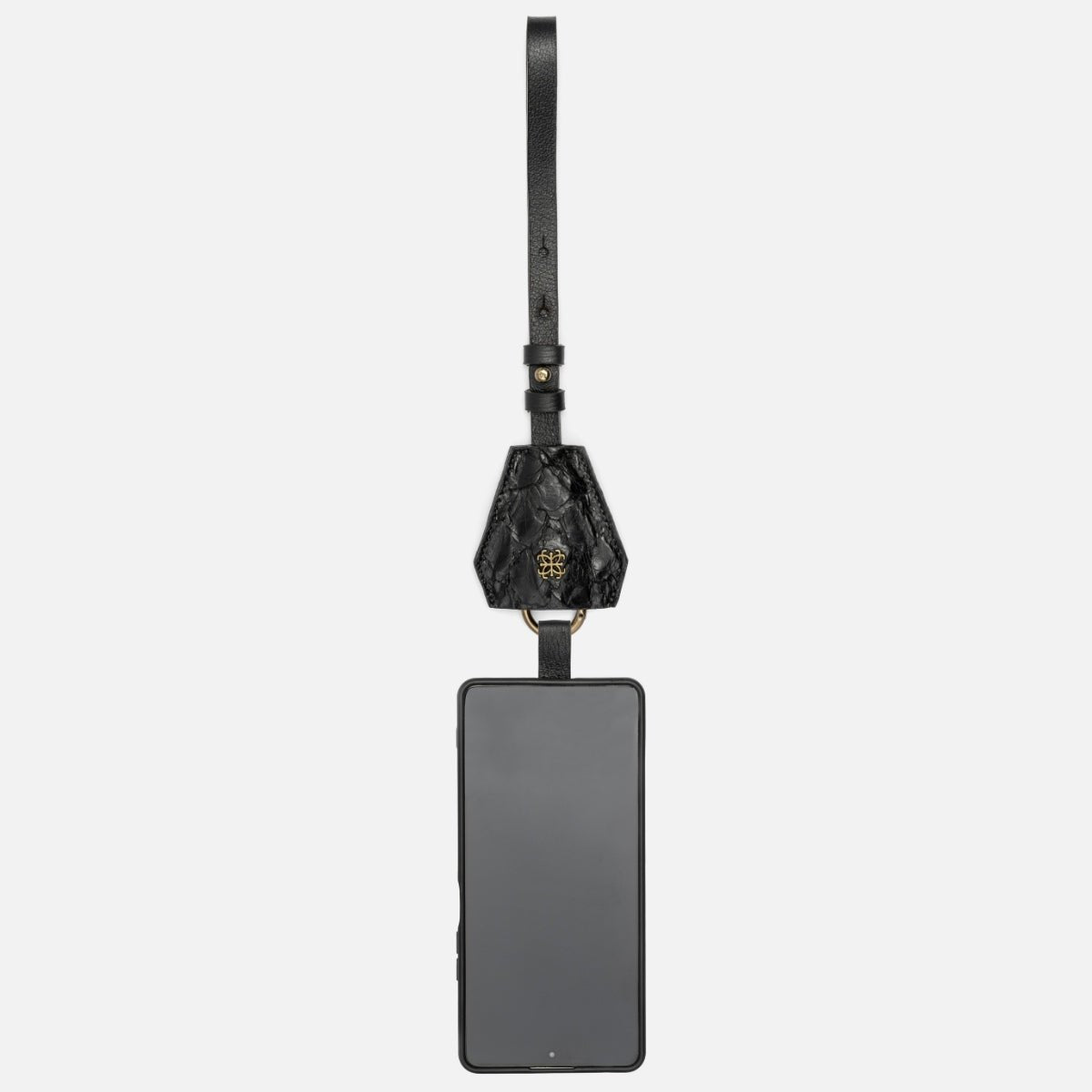 Bag Charm Multifuncional em Couro Pirarucu Preto - Balaia