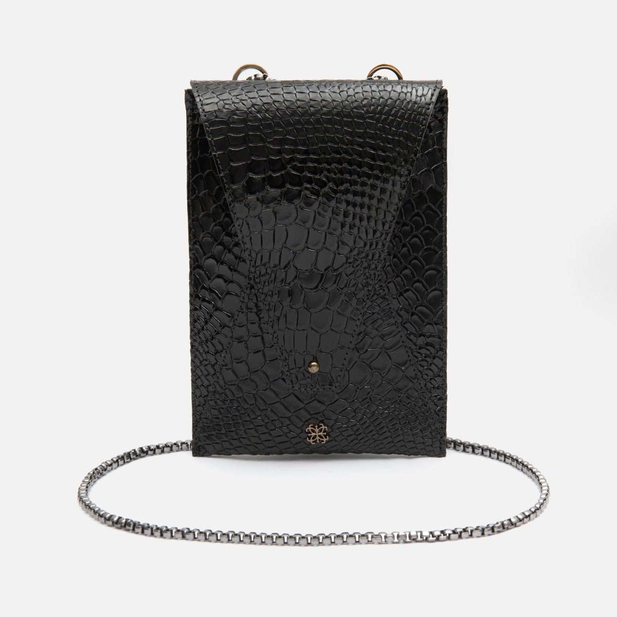 Bagphone Oli em Couro Croco Preto - Balaia