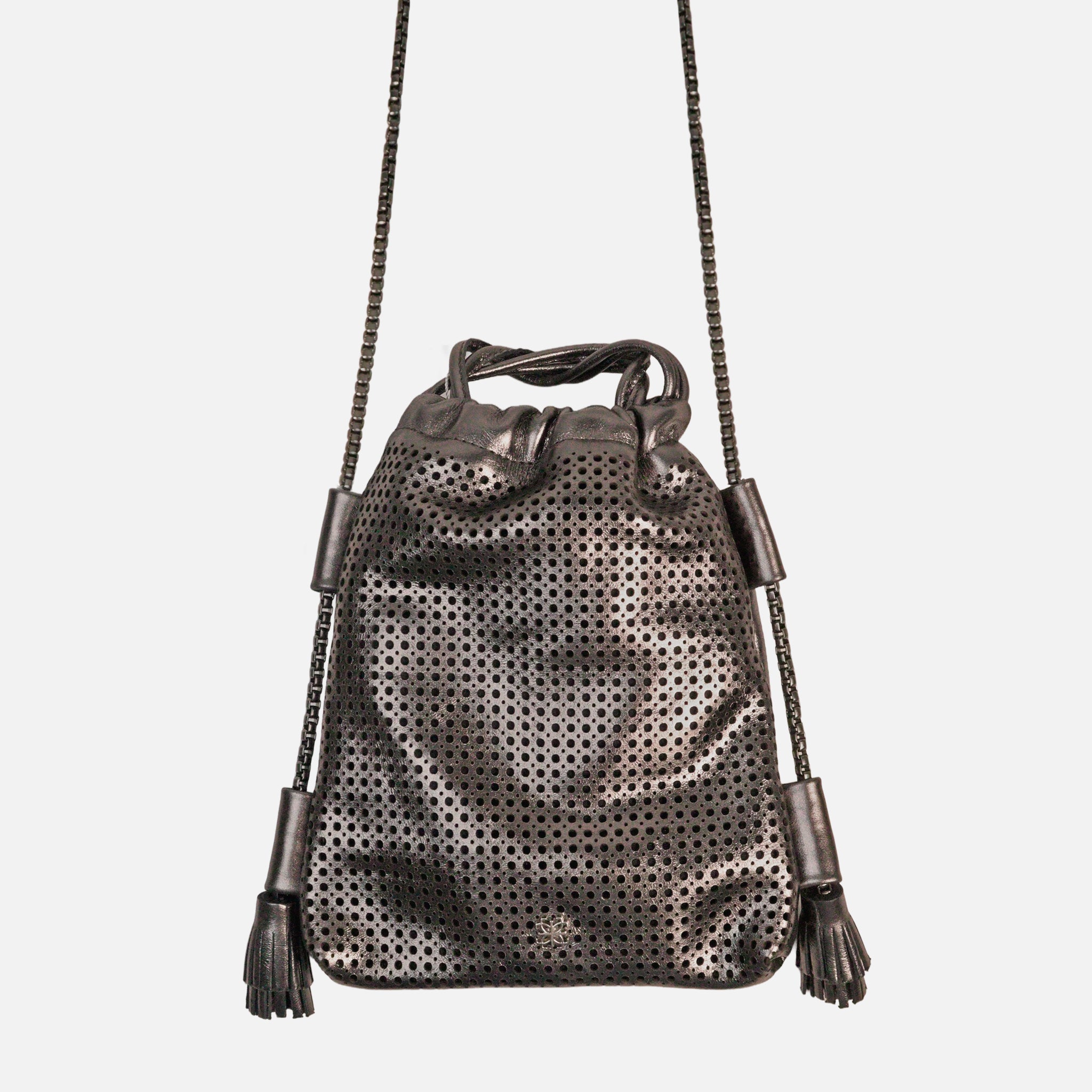 Bagphone Furadinha em Couro Carbono