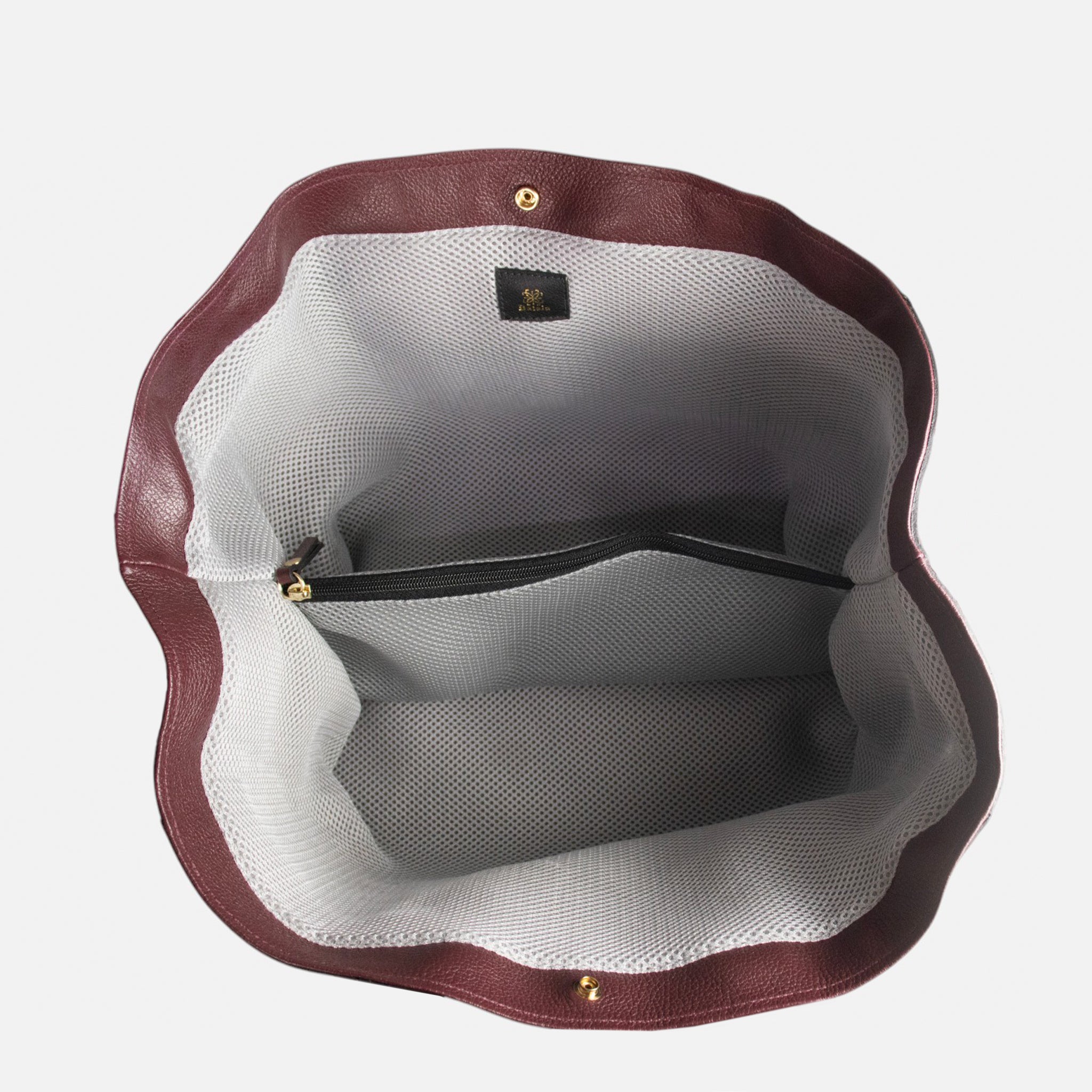 Bolsa Bianca com forro em Couro Cabernet