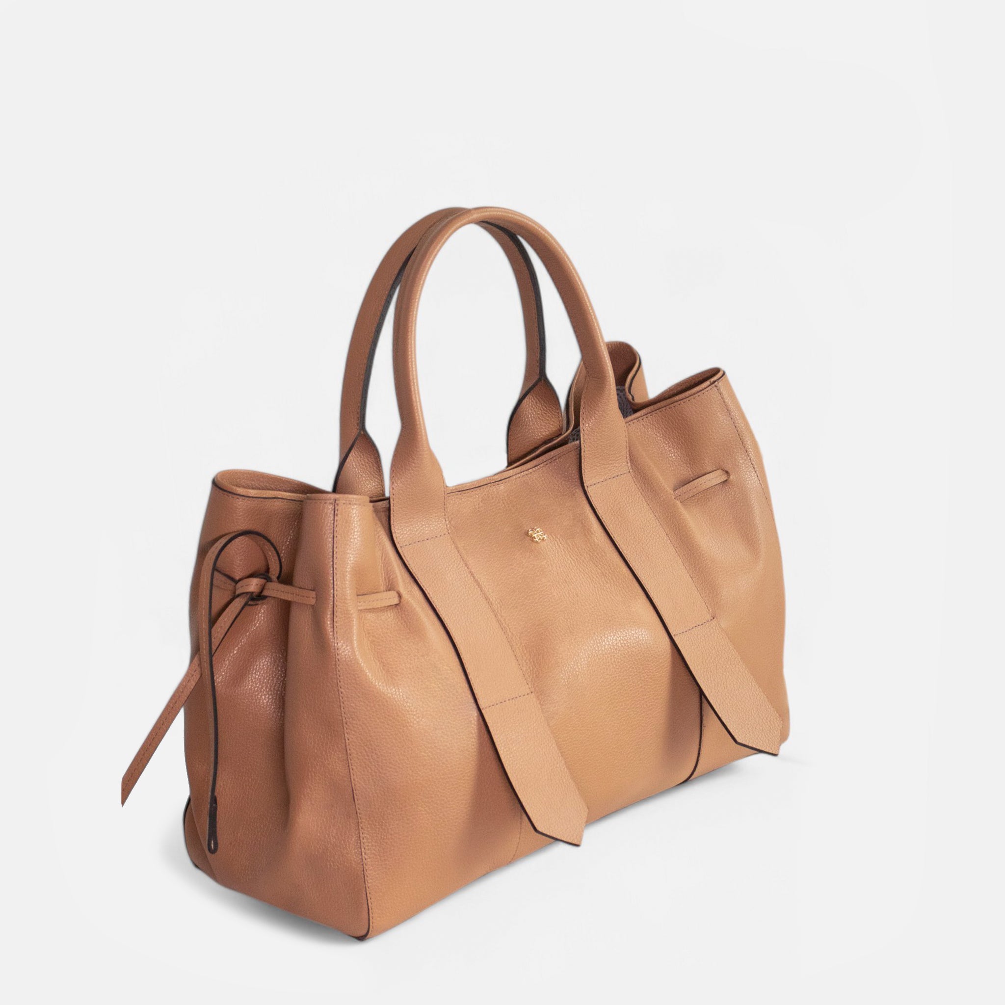 Bolsa Bianca com forro em Couro Pecan