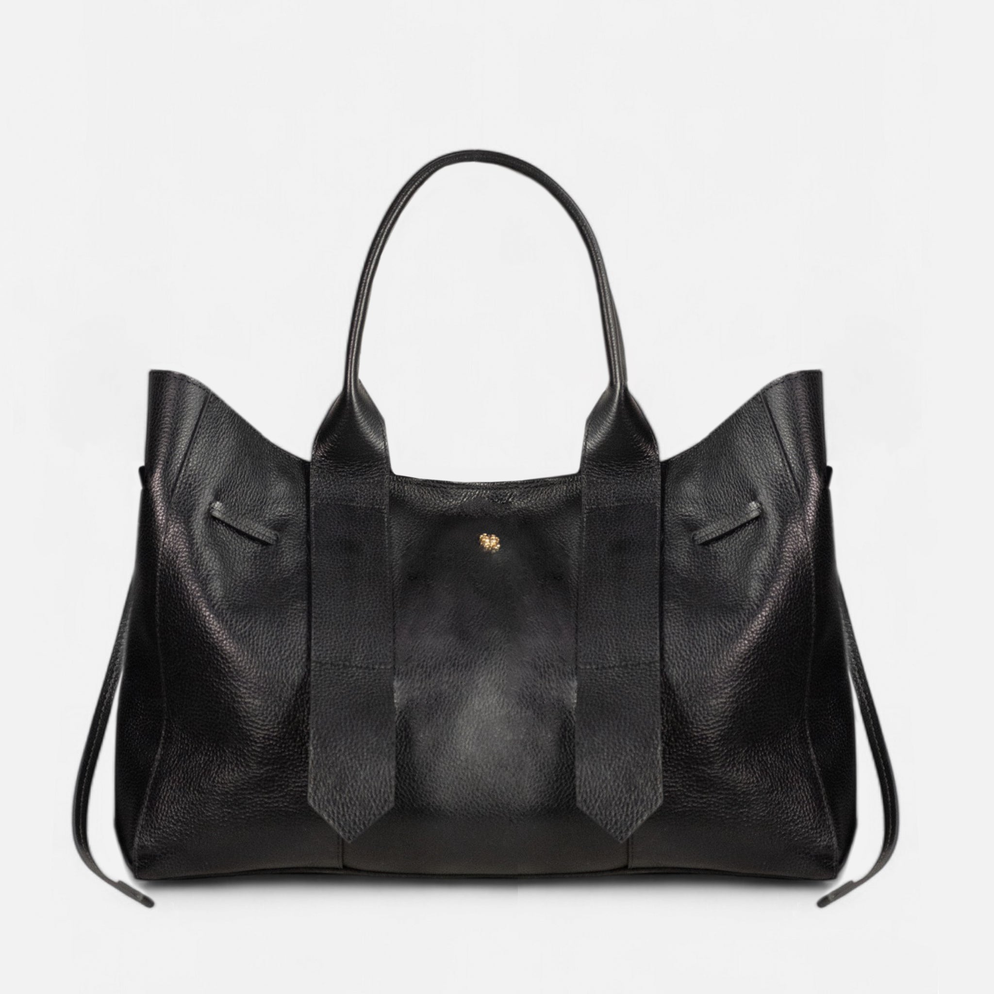 Bolsa Bianca com forro em Couro Preto