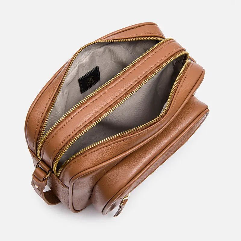 Bolsa Cecília em Couro Carmel - Balaia