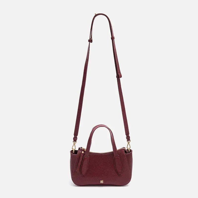 Bolsa Celine Mini em Couro Colméia Wine - Balaia
