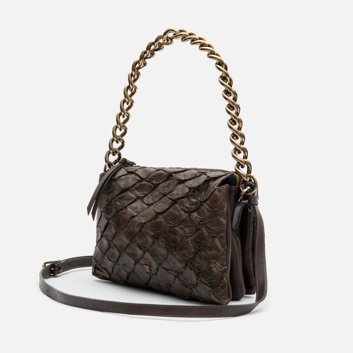 Bolsa Giulia em Couro Pirarucu Café - Balaia