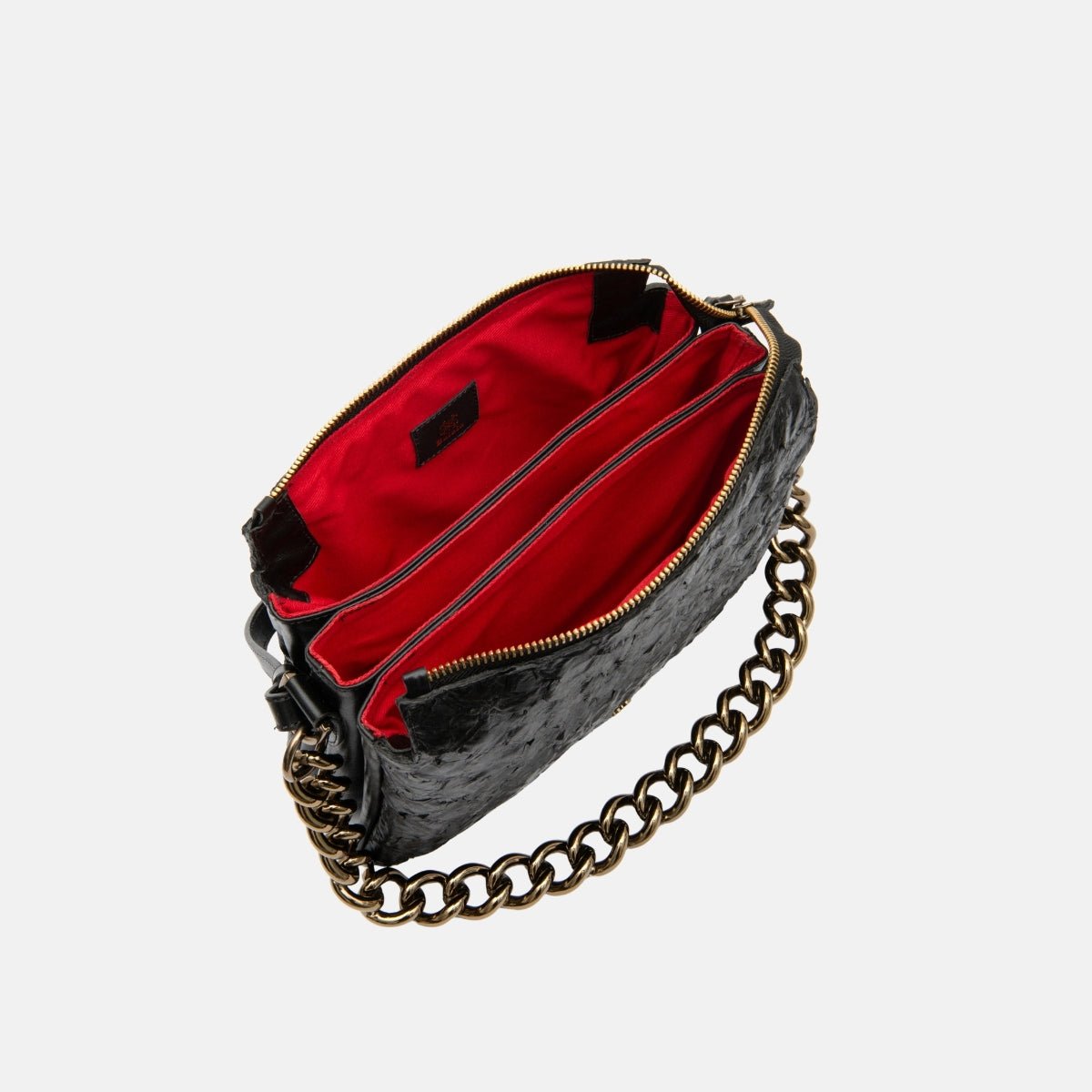Bolsa Giulia em Couro Pirarucu Preto - Balaia