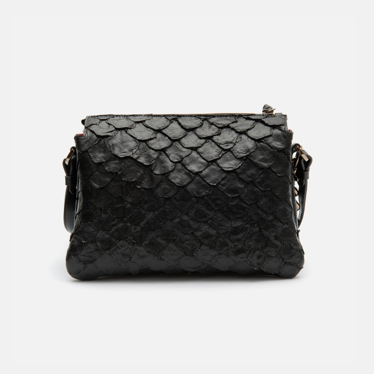Bolsa Giulia em Couro Pirarucu Preto - Balaia