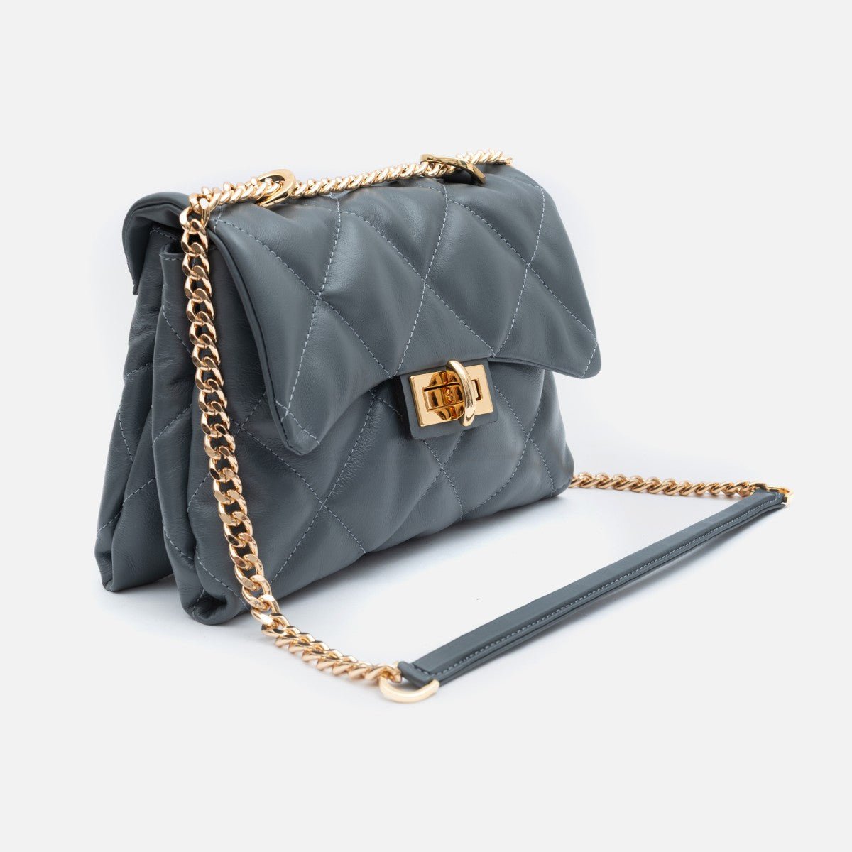 Bolsa Iza em Couro Grafite - Balaia