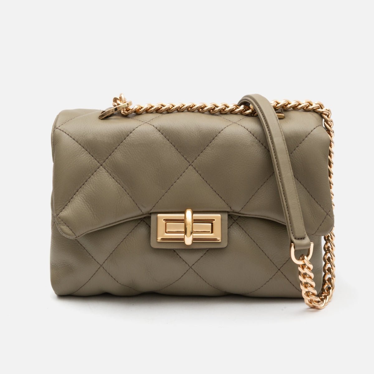 Bolsa Iza em Couro Khaki - Balaia