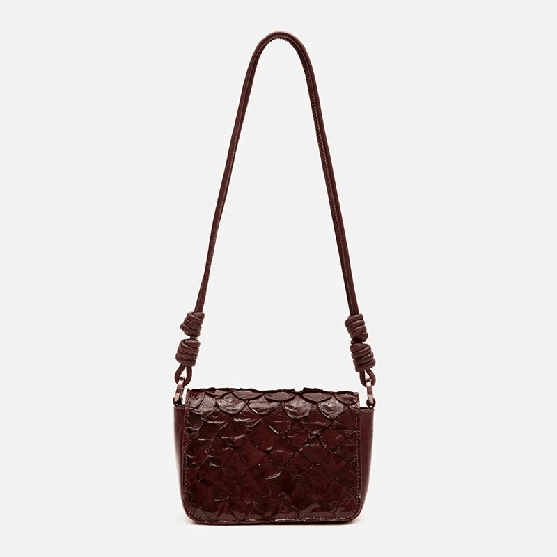 Bolsa Selena em Couro Pirarucu Cabernet - Balaia