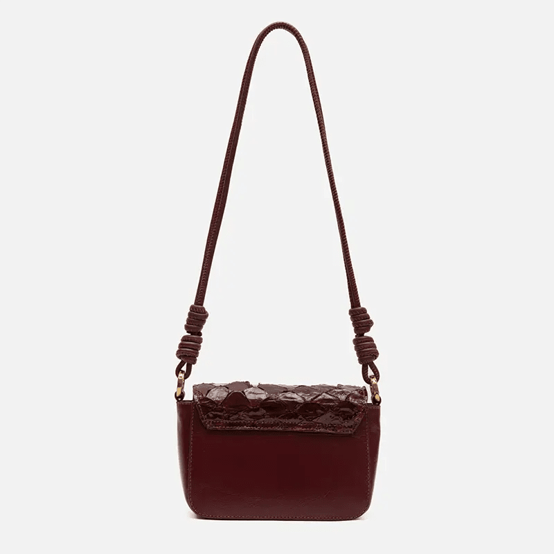 Bolsa Selena em Couro Pirarucu Cabernet - Balaia