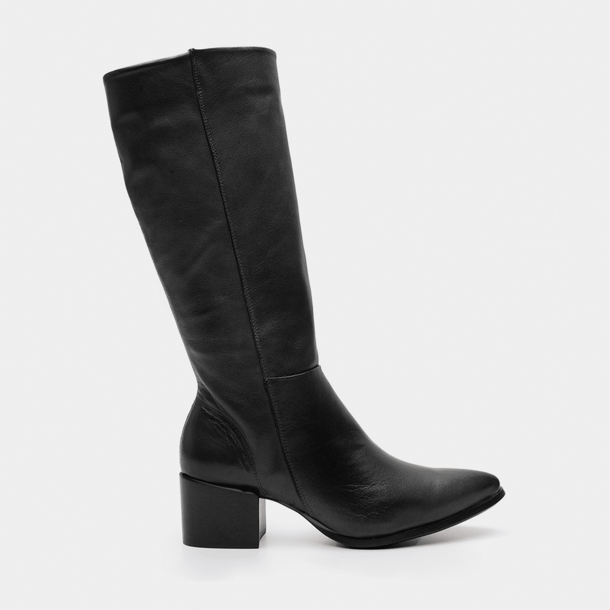 Bota cano alto couro preto - Balaia