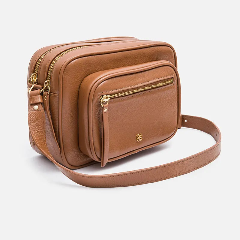 Bolsa Cecília em Couro Carmel