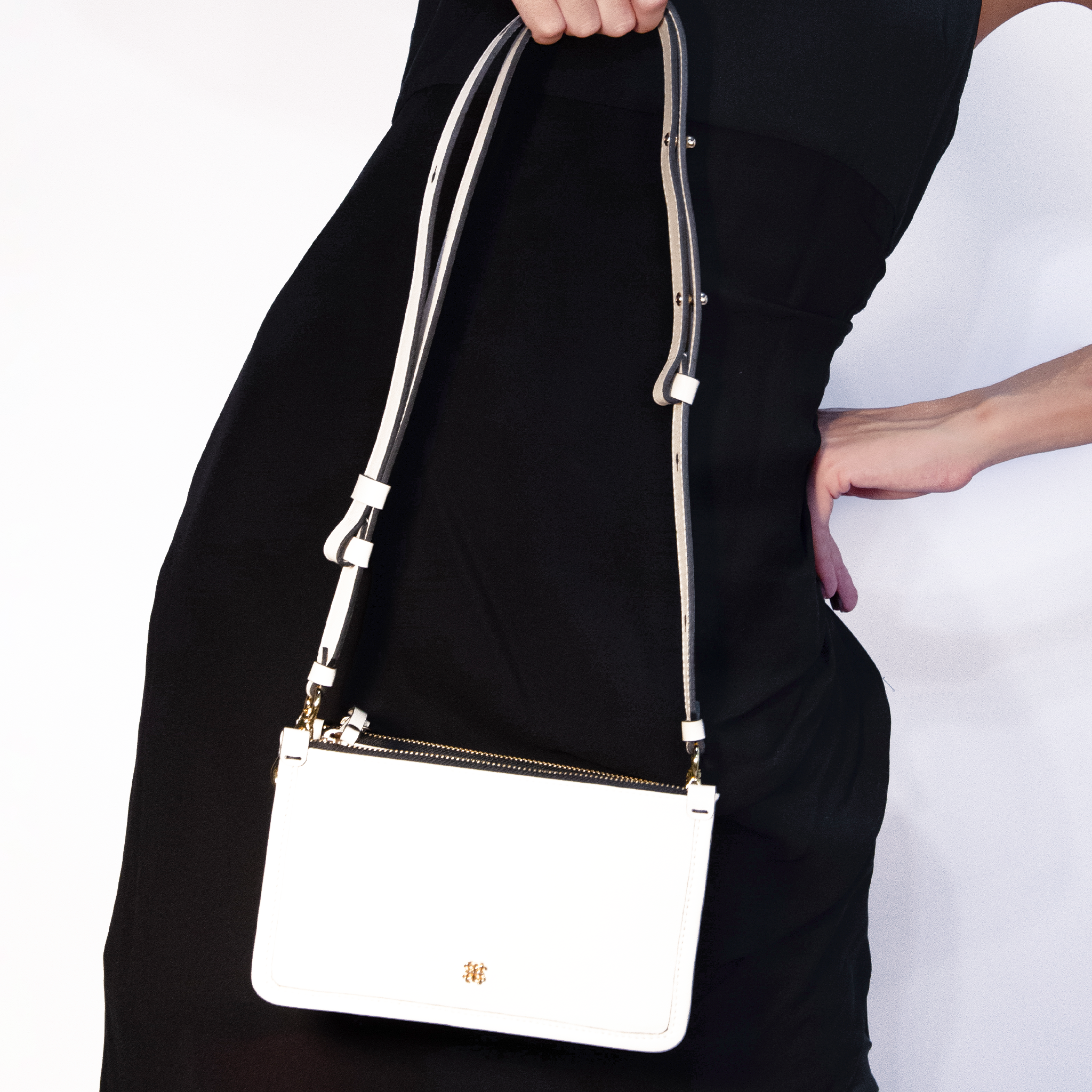 Bolsa Elisa P em couro Off White