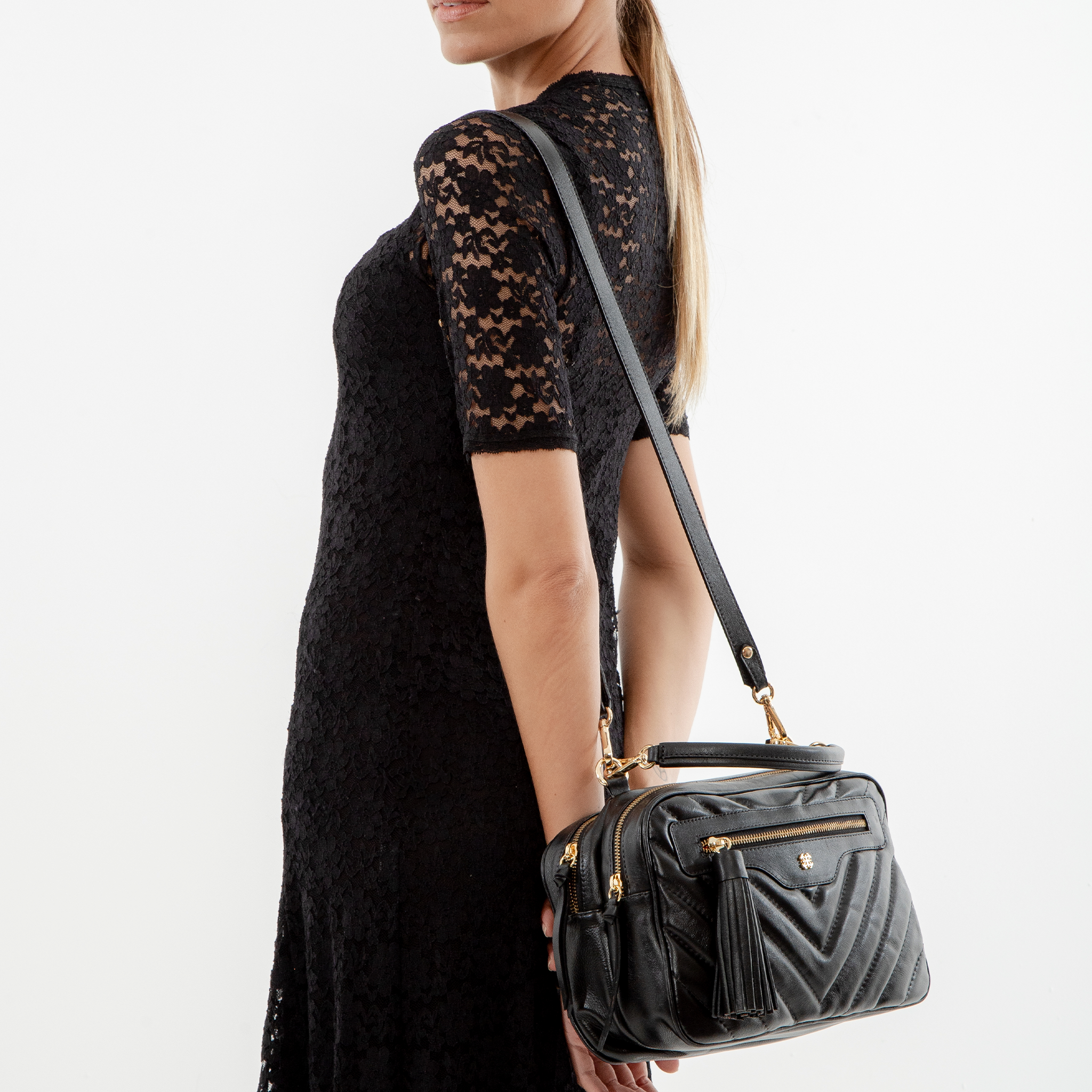 Bolsa Verona G em Couro Preto
