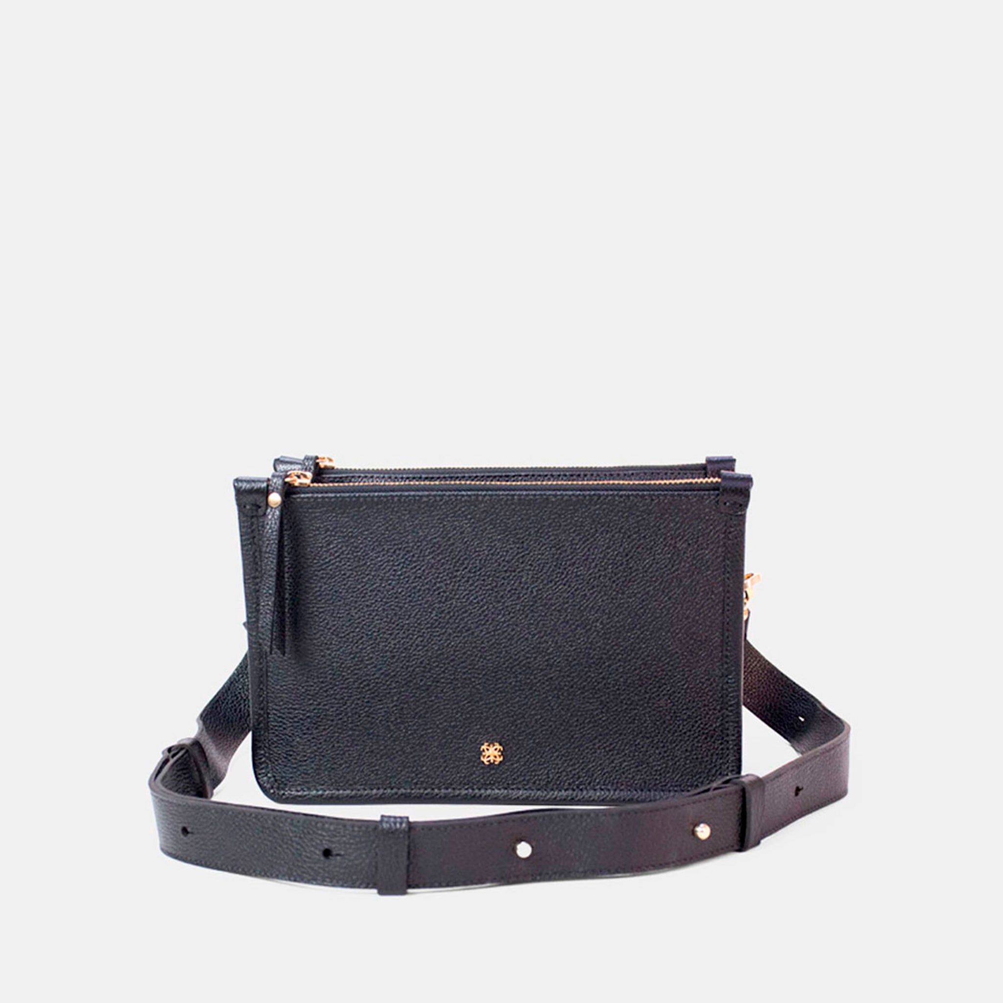 Bolsa Elisa em Couro Preto