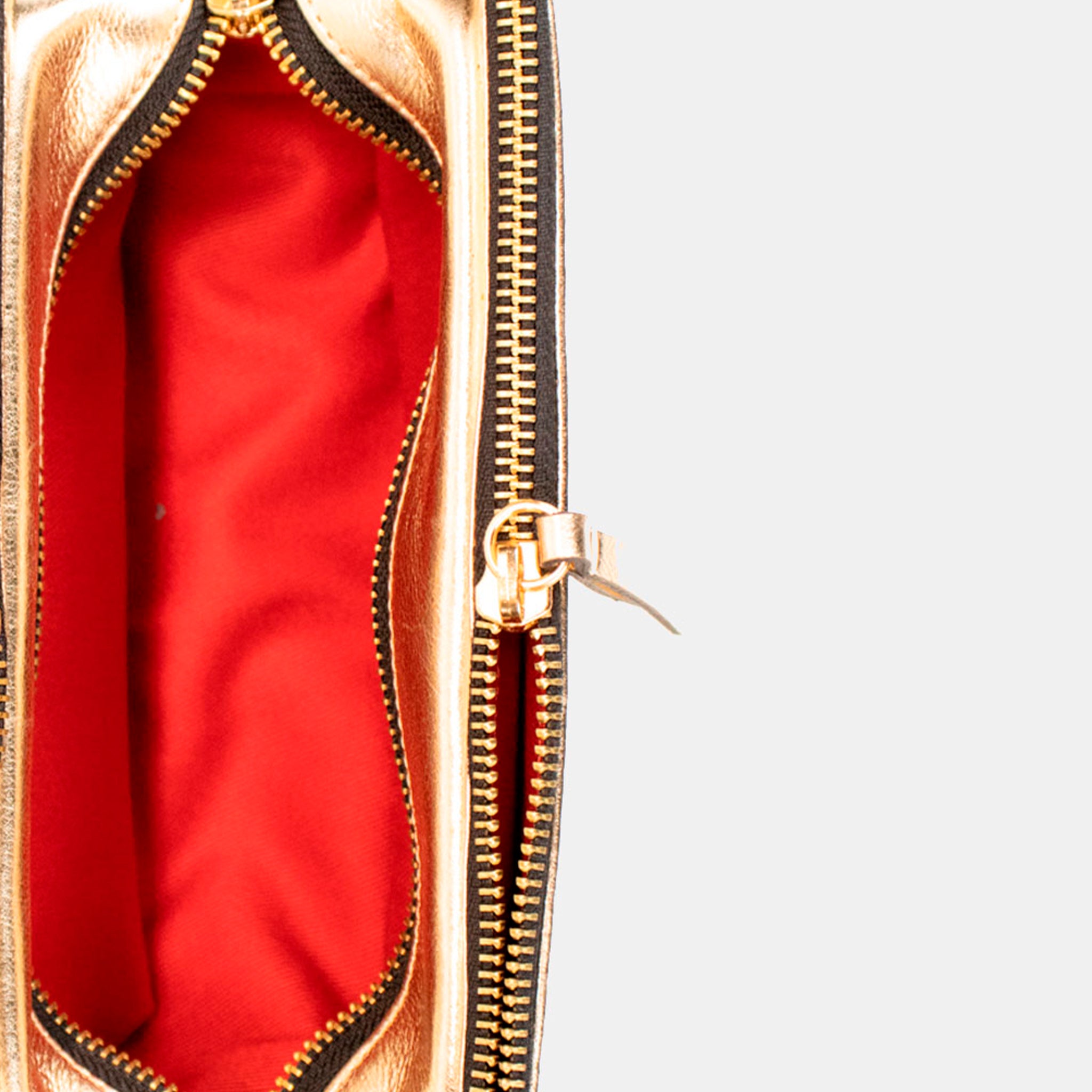 Bolsa Elisa P em couro Ouro Light