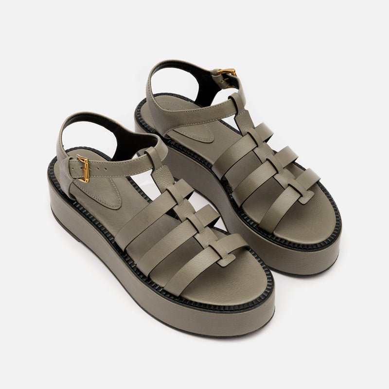 Flatform Fisherman em Couro Khaki - Balaia
