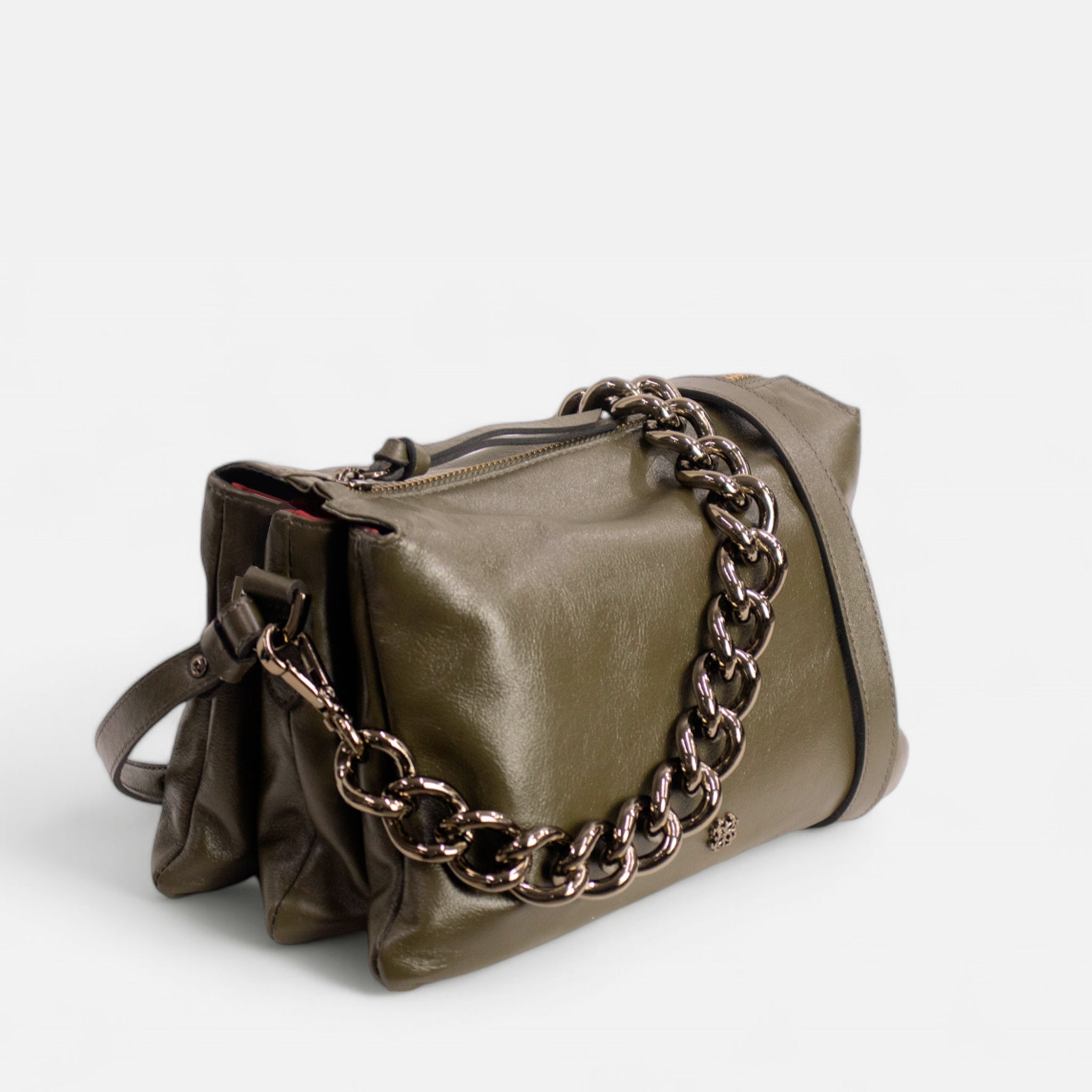 Bolsa Giulia em Couro Musgo