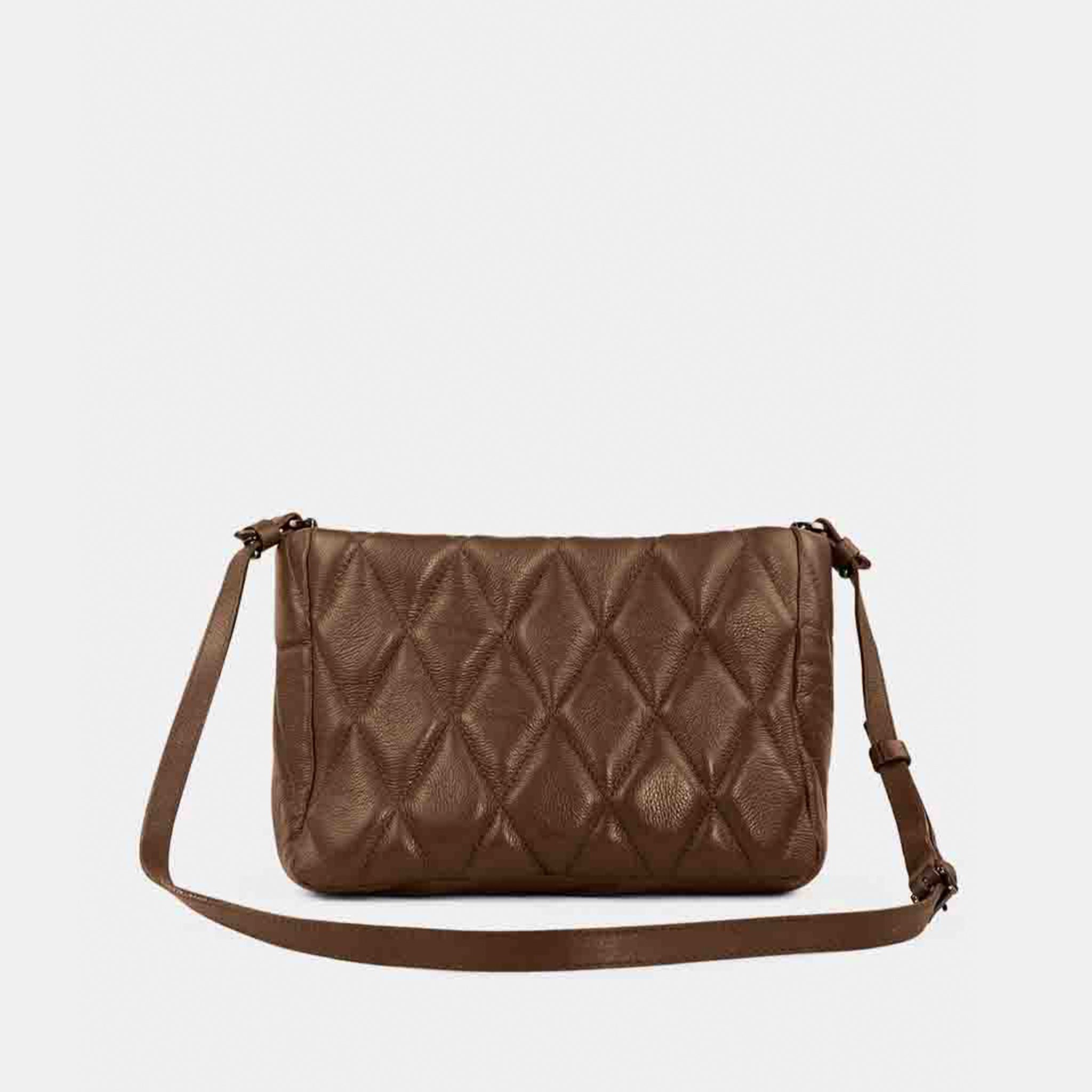 Bolsa Helô M em Couro Cappuccino
