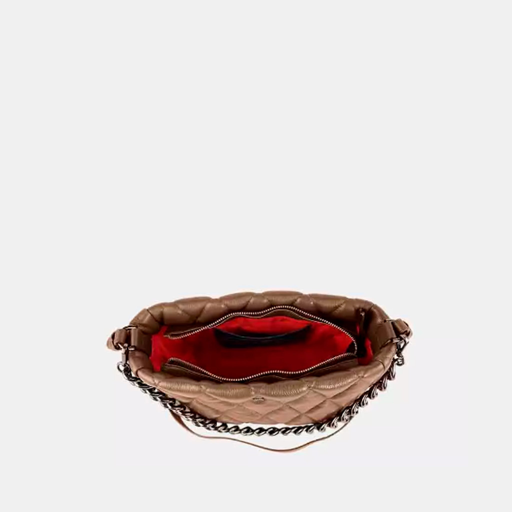 Bolsa Helô M em Couro Cappuccino