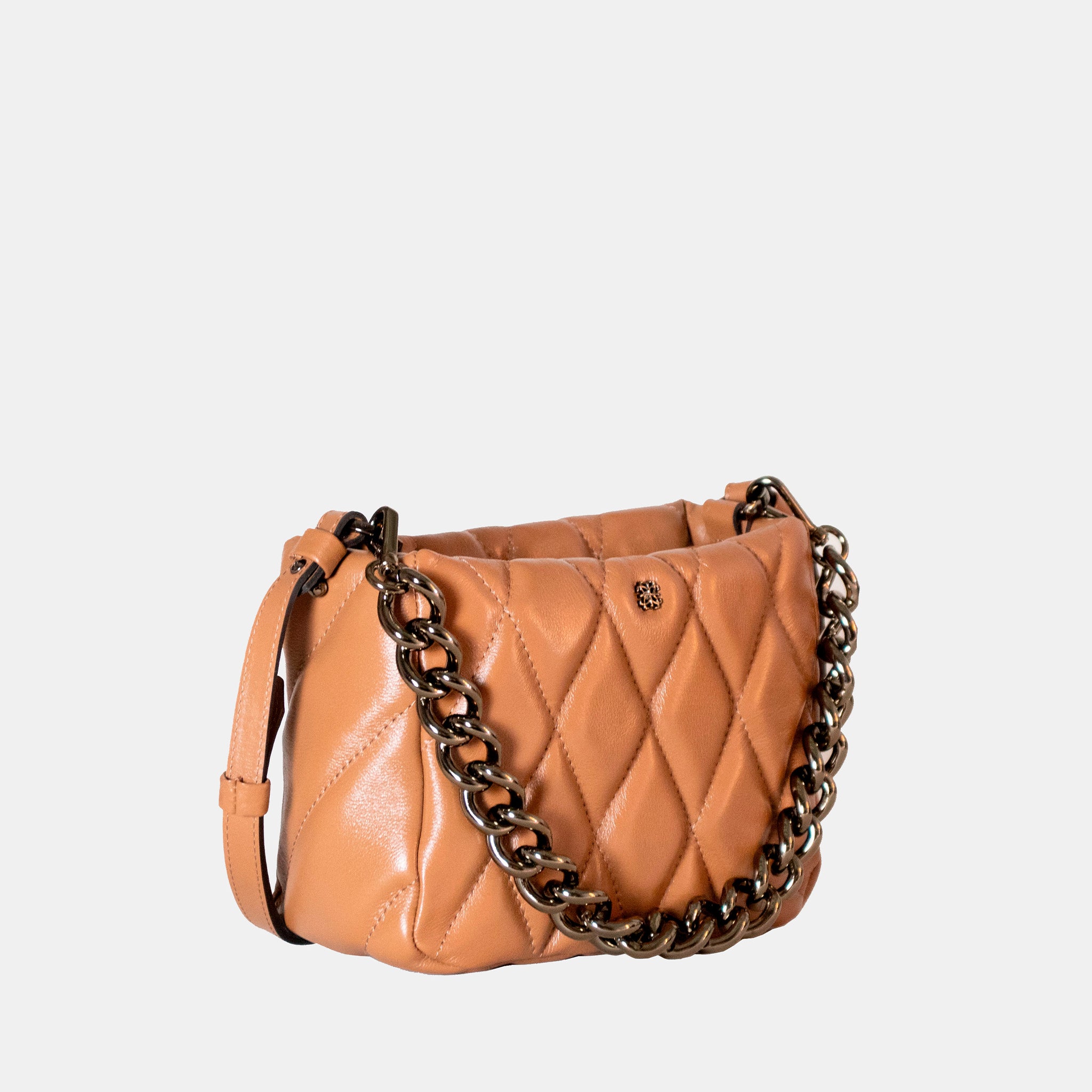 Bolsa Helô M em Couro Carmel