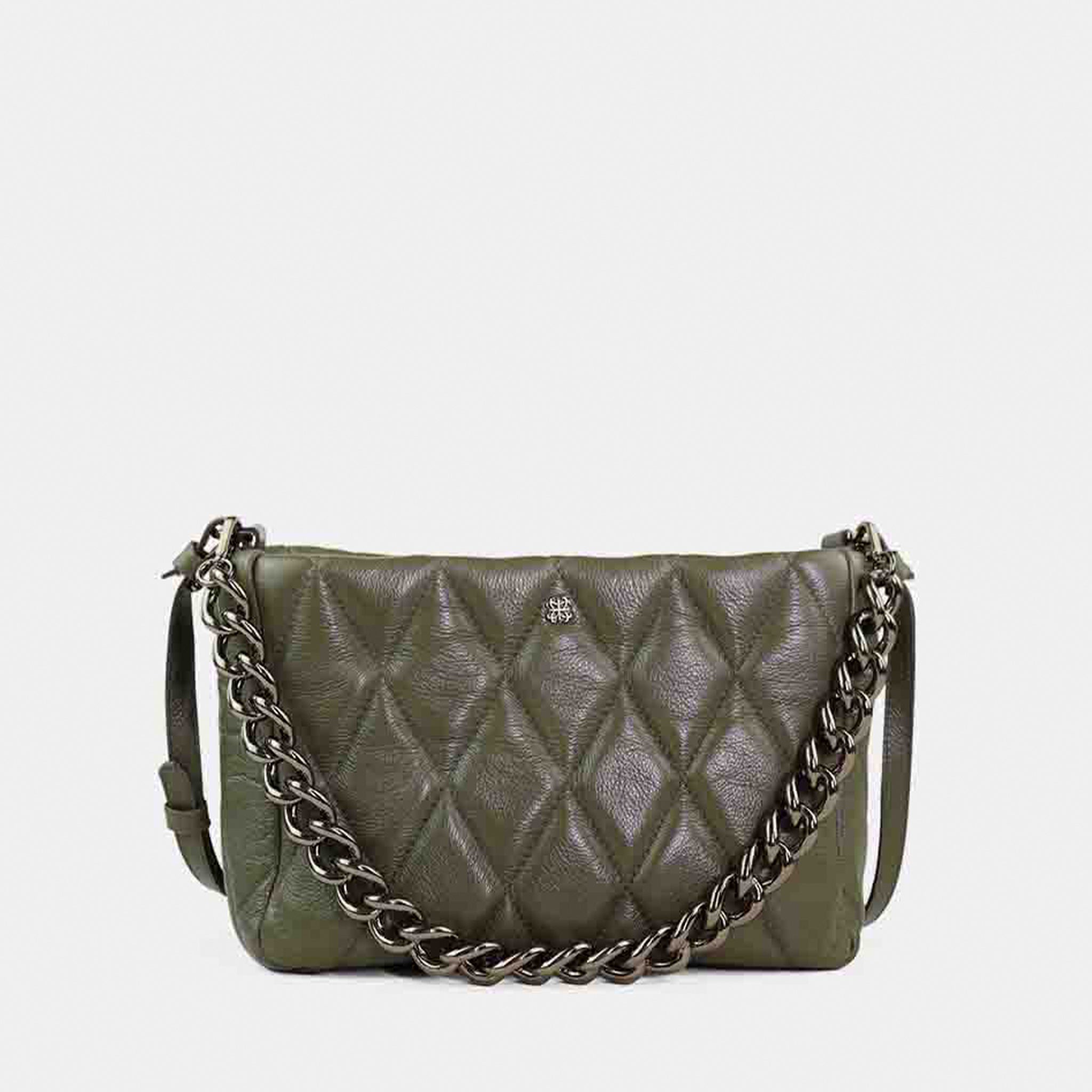 Bolsa Helô M em Couro Musgo