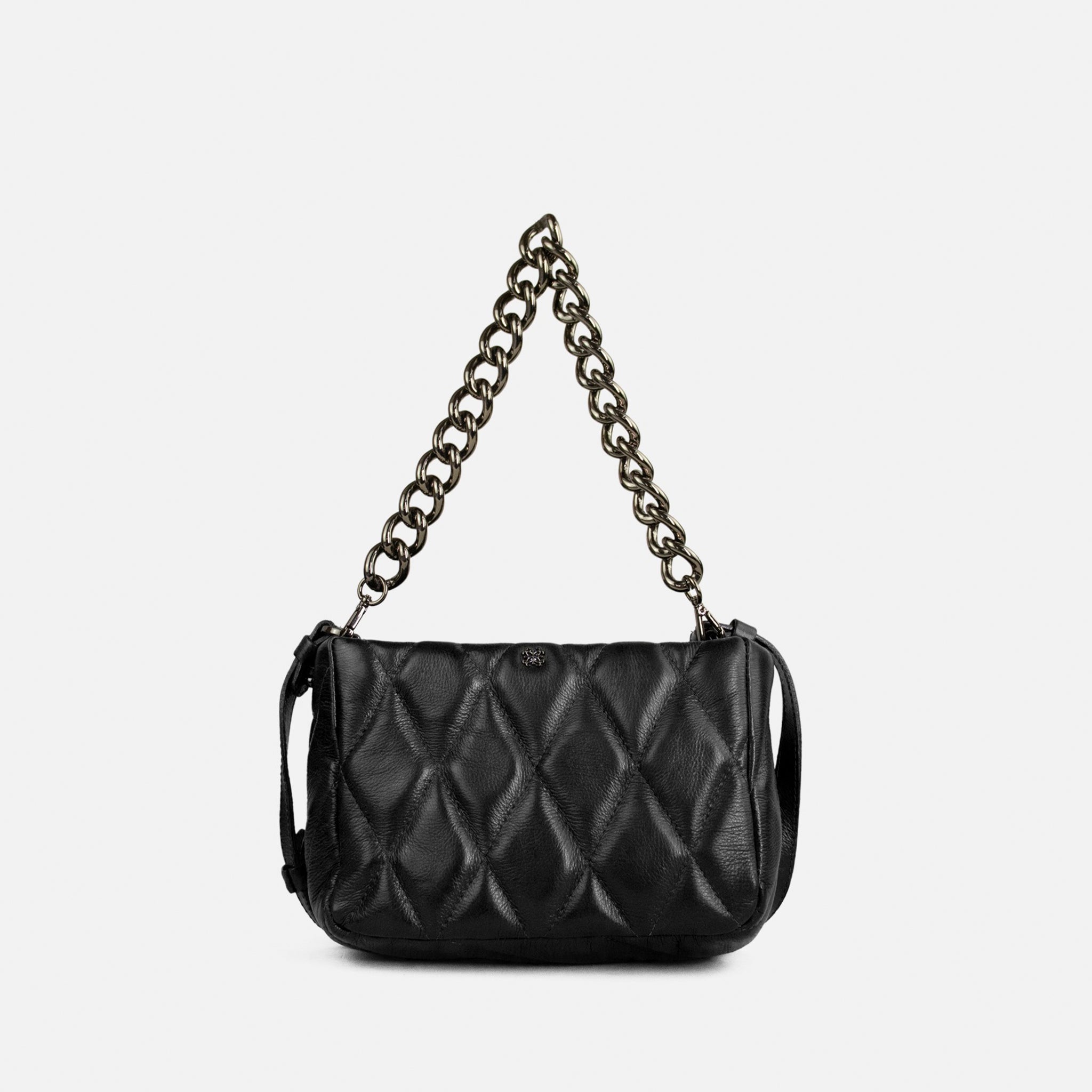 Bolsa Helô P em Couro Preto