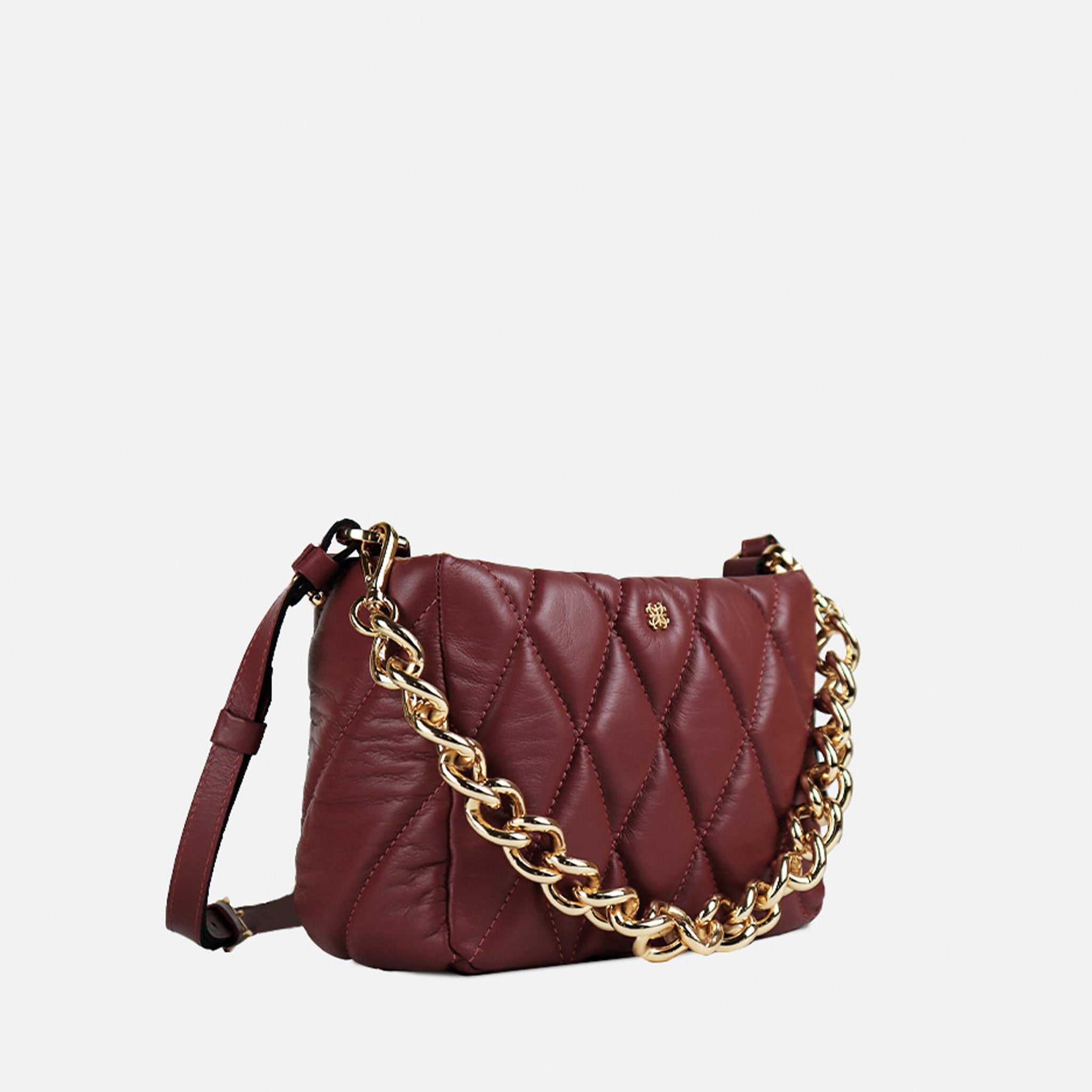 Bolsa Helô P em Couro Rubi