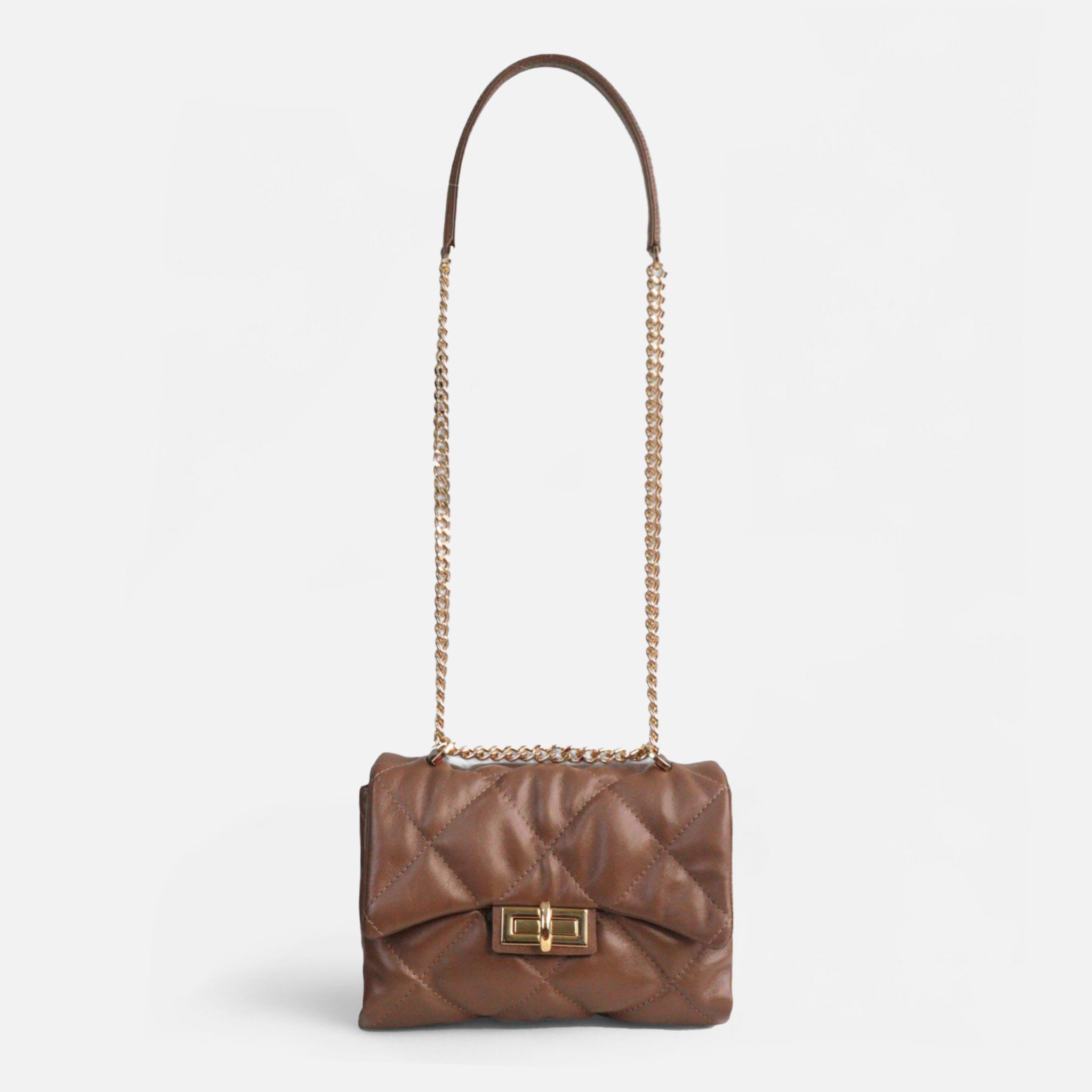 Bolsa Iza em Couro Cappuccino
