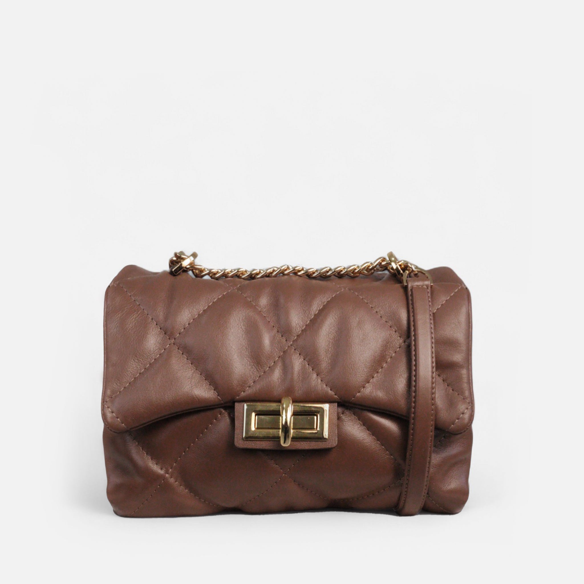 Bolsa Iza em Couro Cappuccino