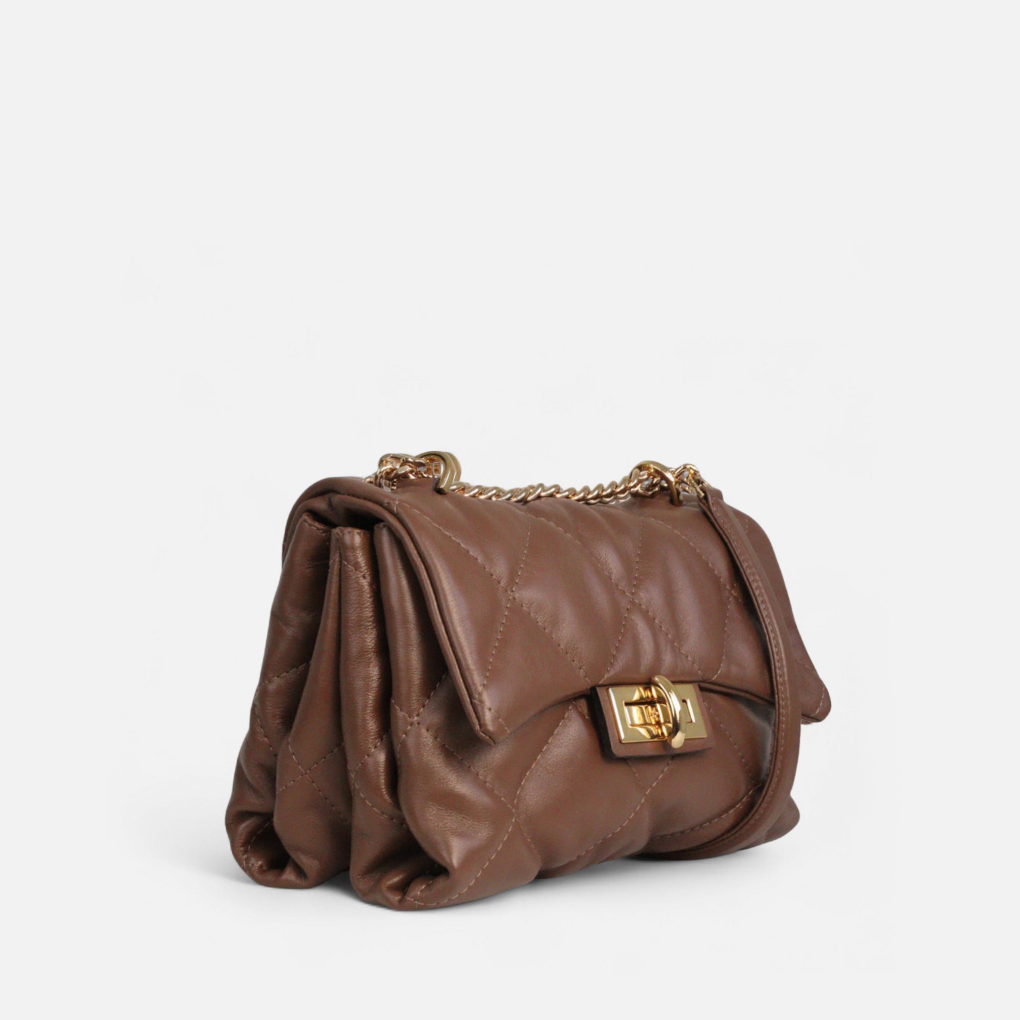 Bolsa Iza em Couro Cappuccino