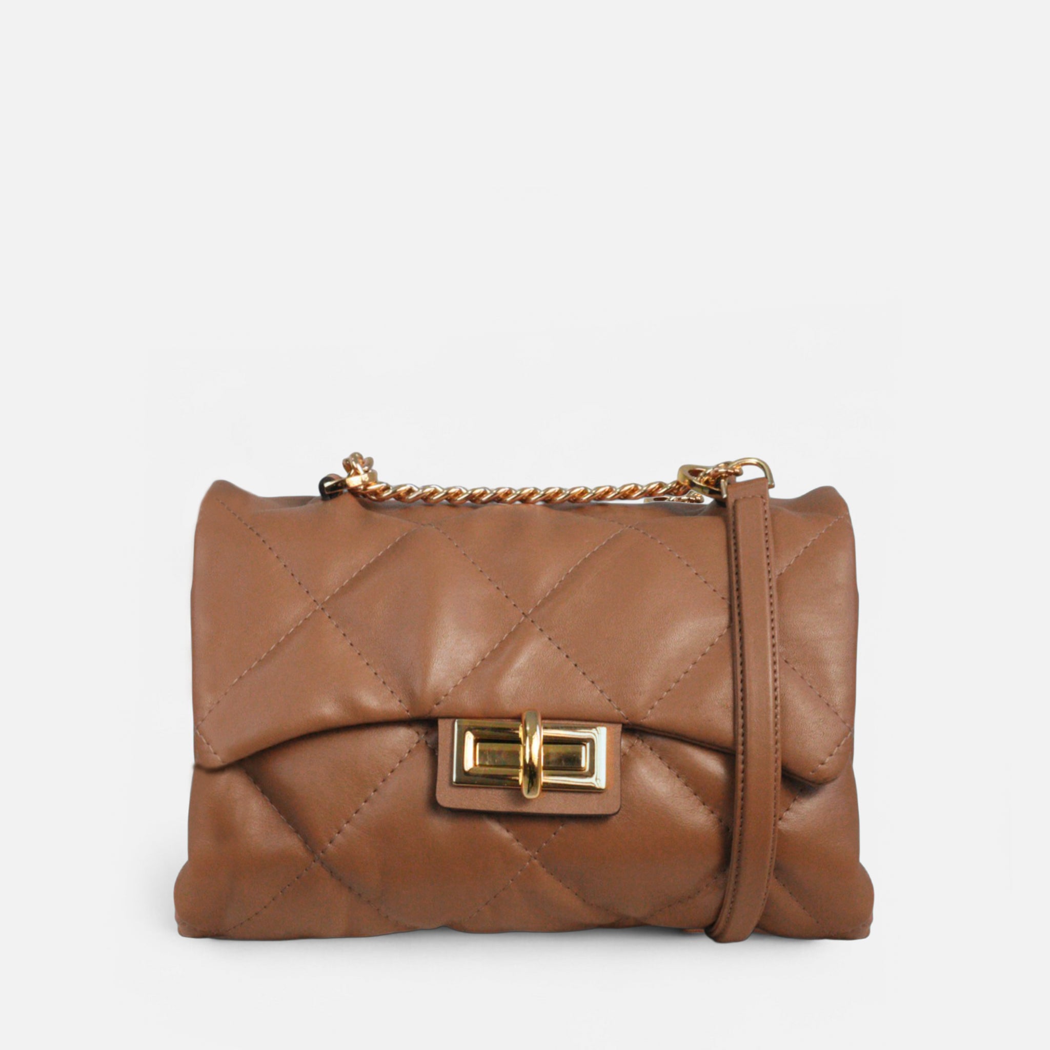 Bolsa Iza em Couro Carmel