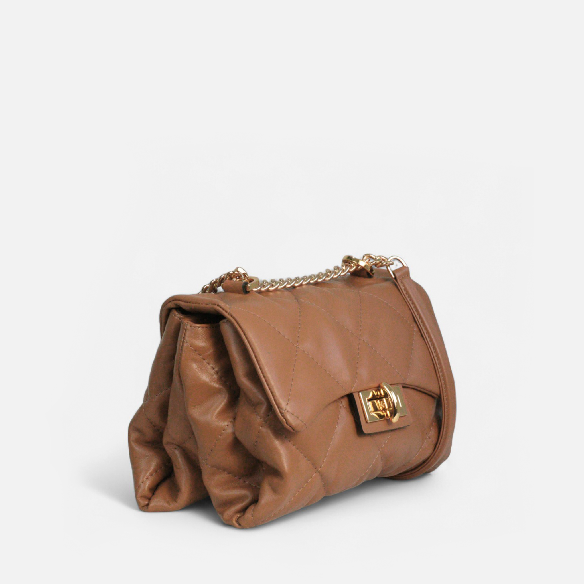 Bolsa Iza em Couro Carmel