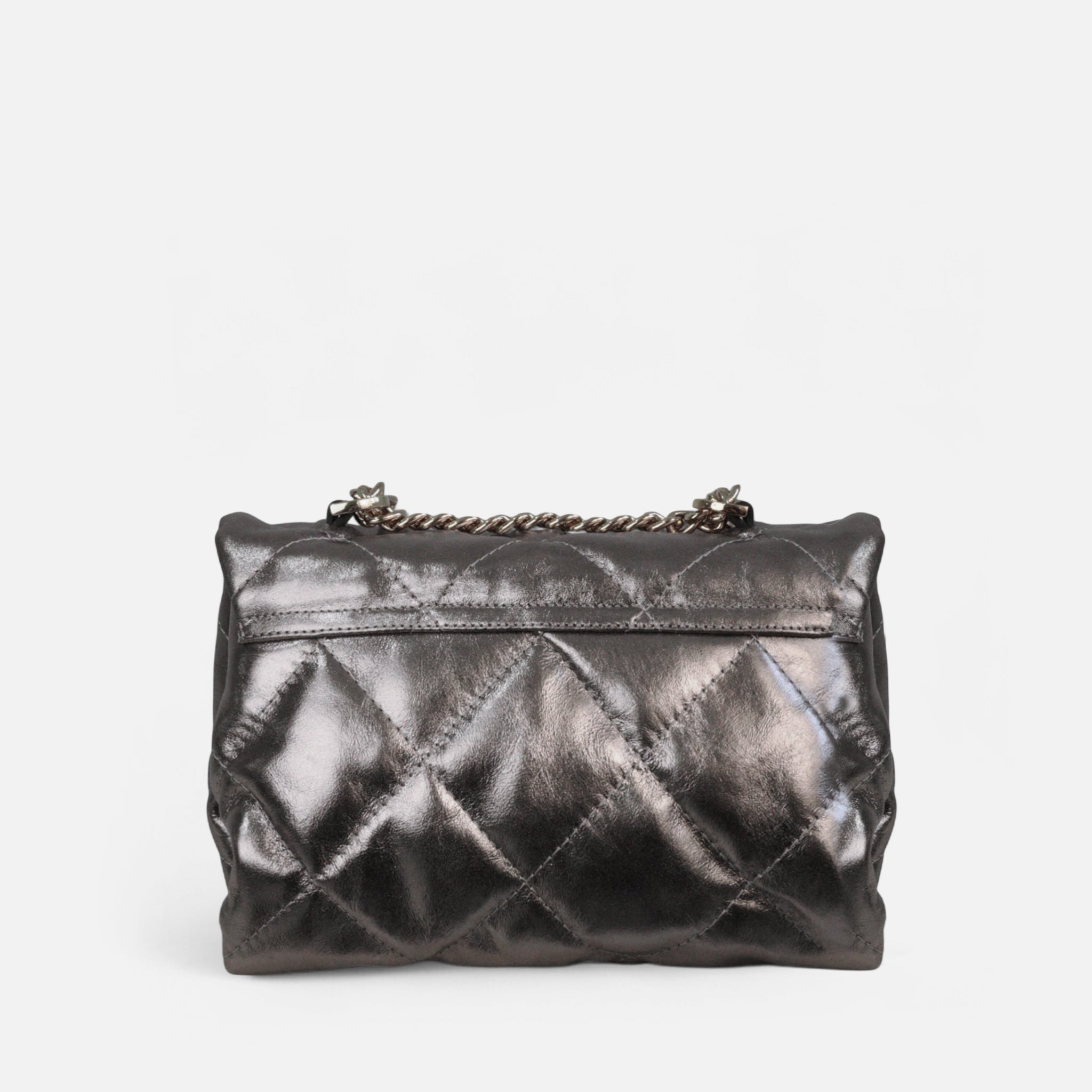 Bolsa Iza em Couro Ônix