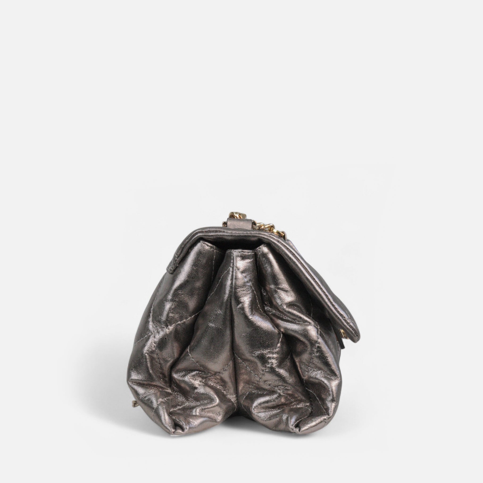 Bolsa Iza em Couro Ônix