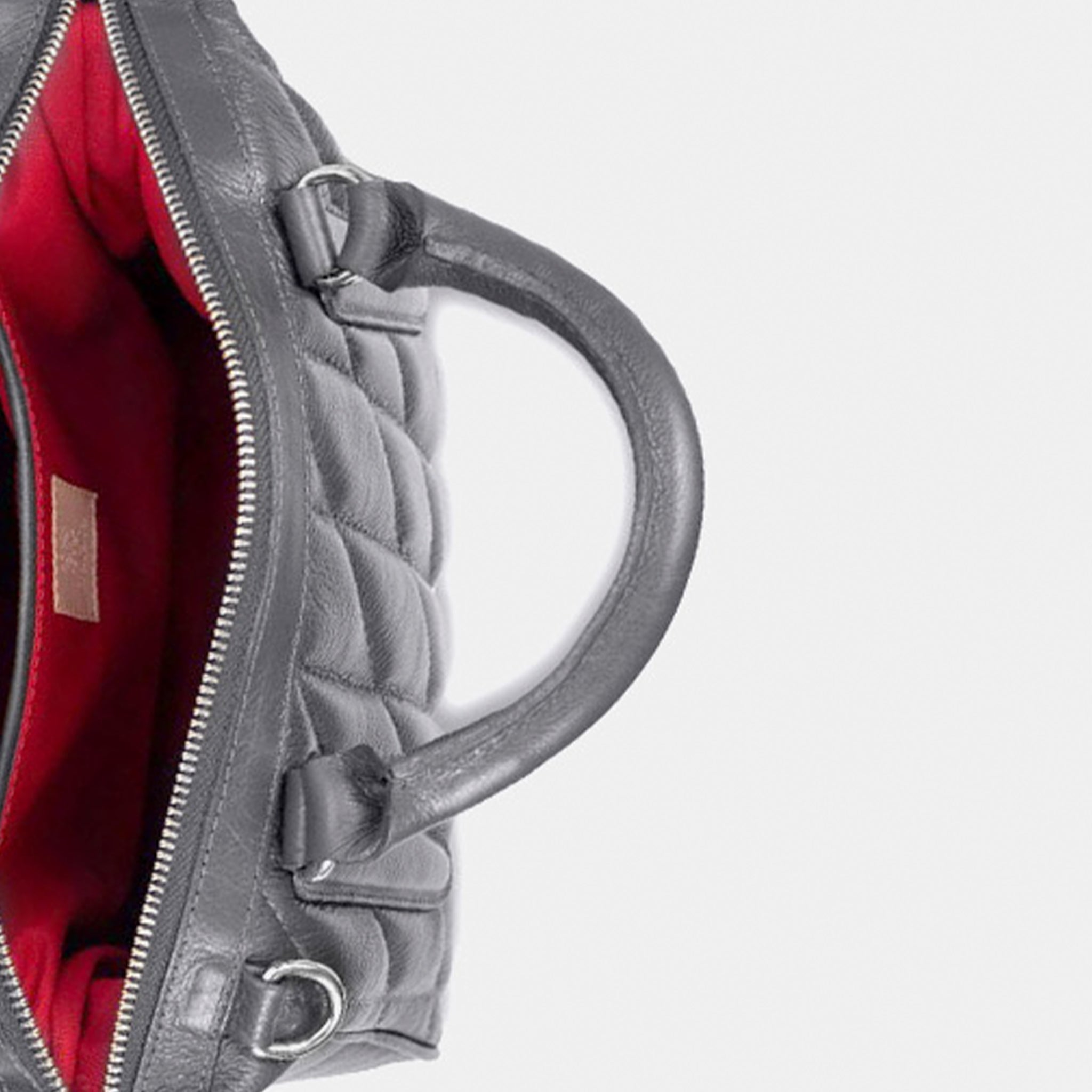 Bolsa Liz M em Couro Cimento