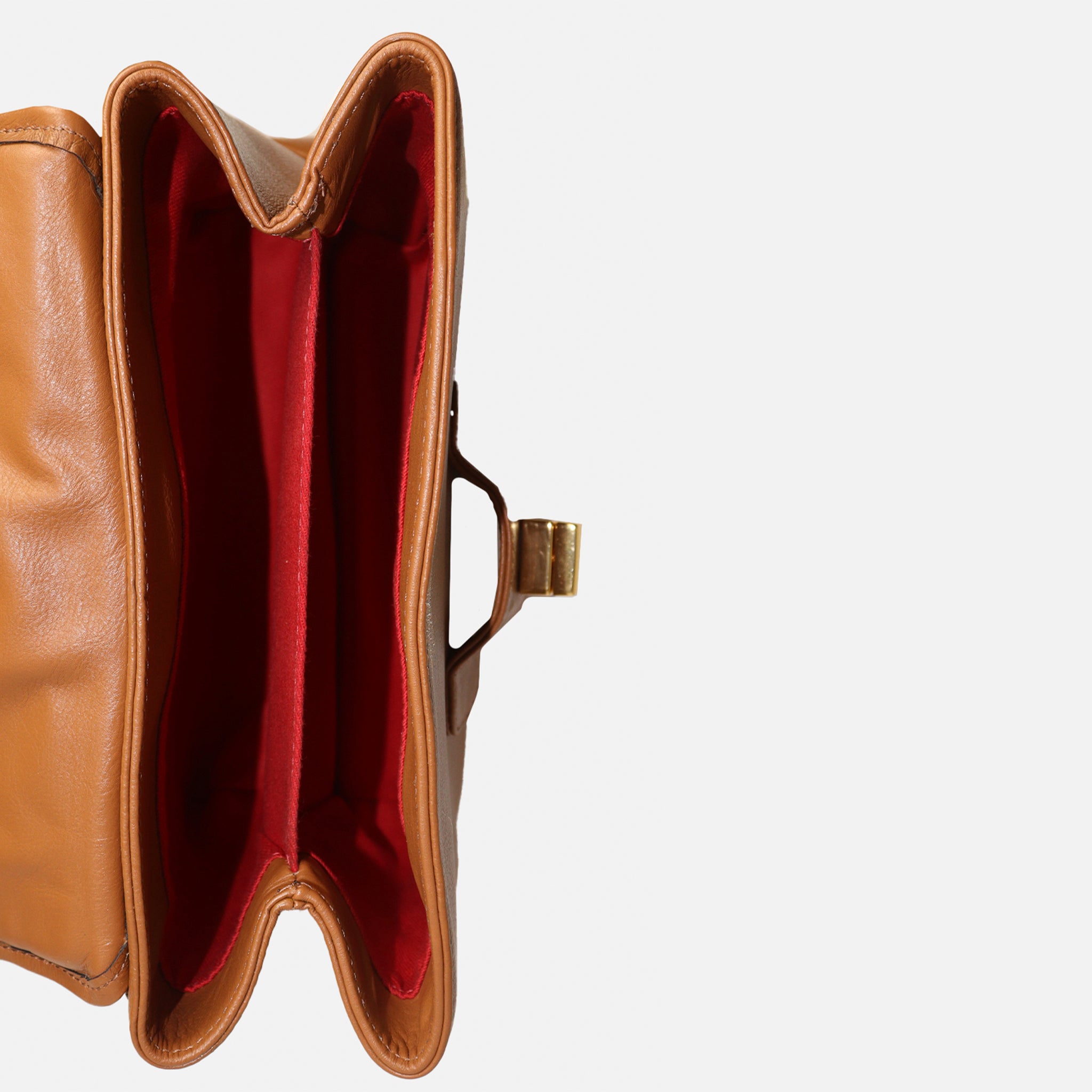 Bolsa Lu em Couro Carmel