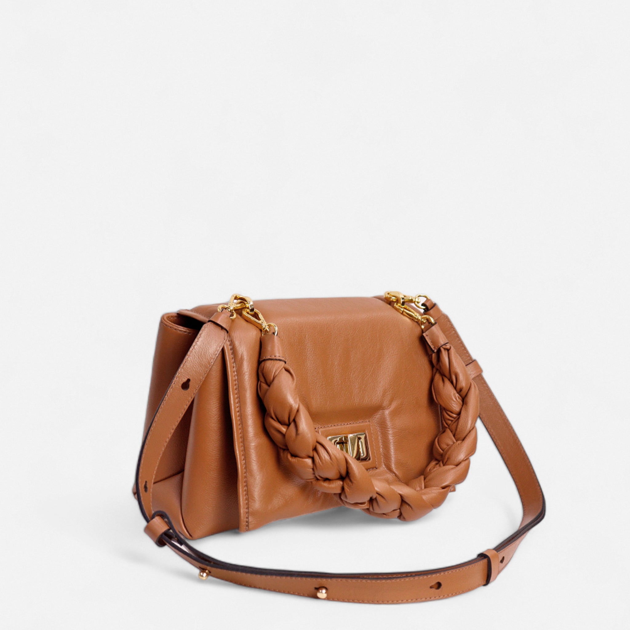 Bolsa Lu em Couro Carmel