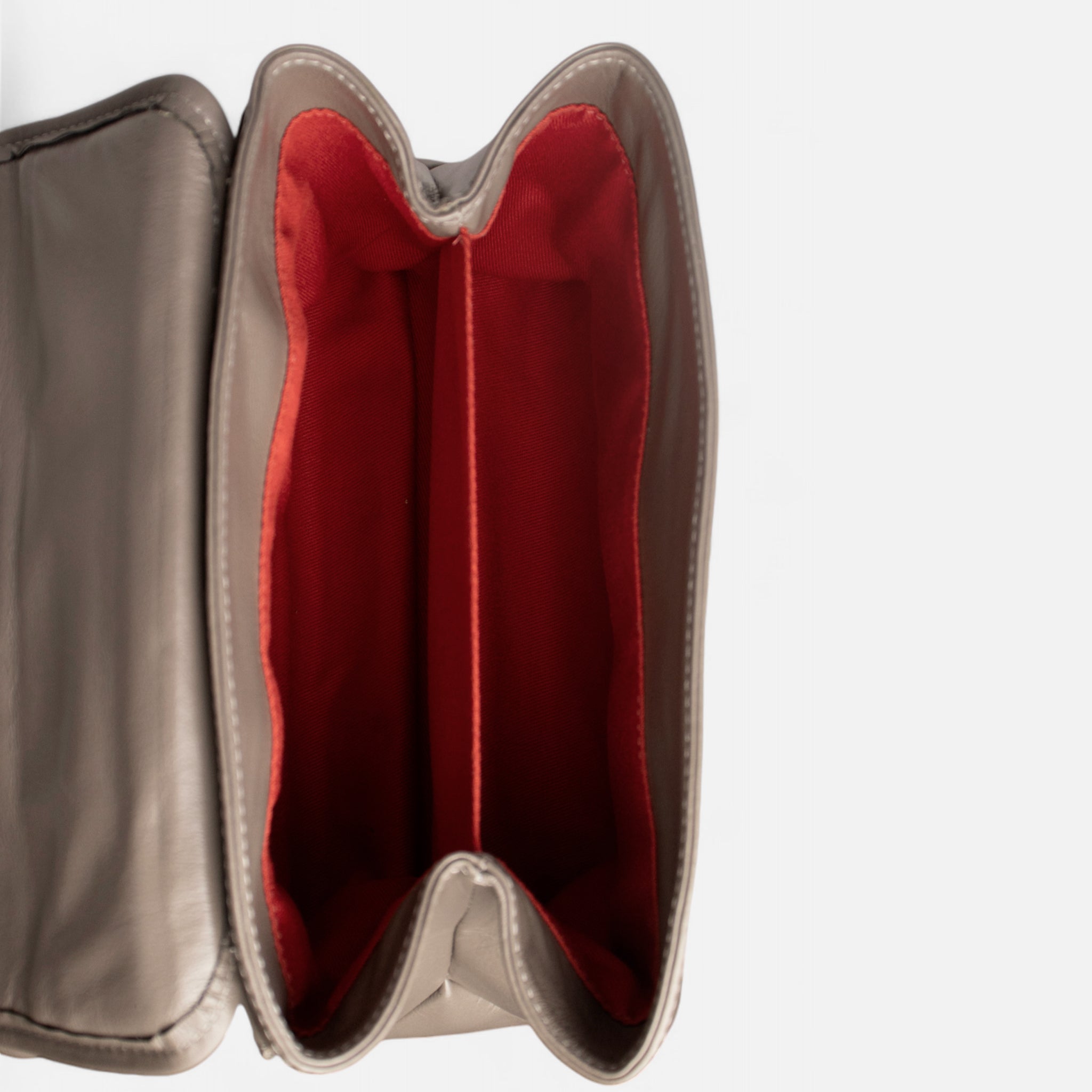 Bolsa Lu em Couro Cimento