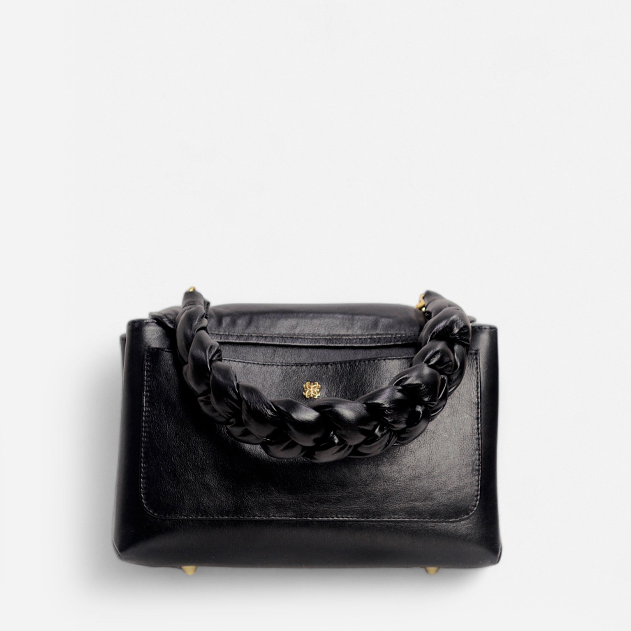 Bolsa Lu em Couro Preto