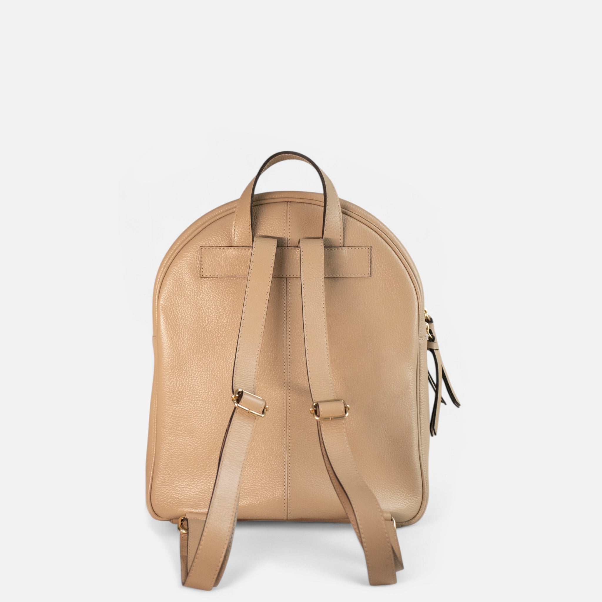 Mochila Basic M em Couro Bege