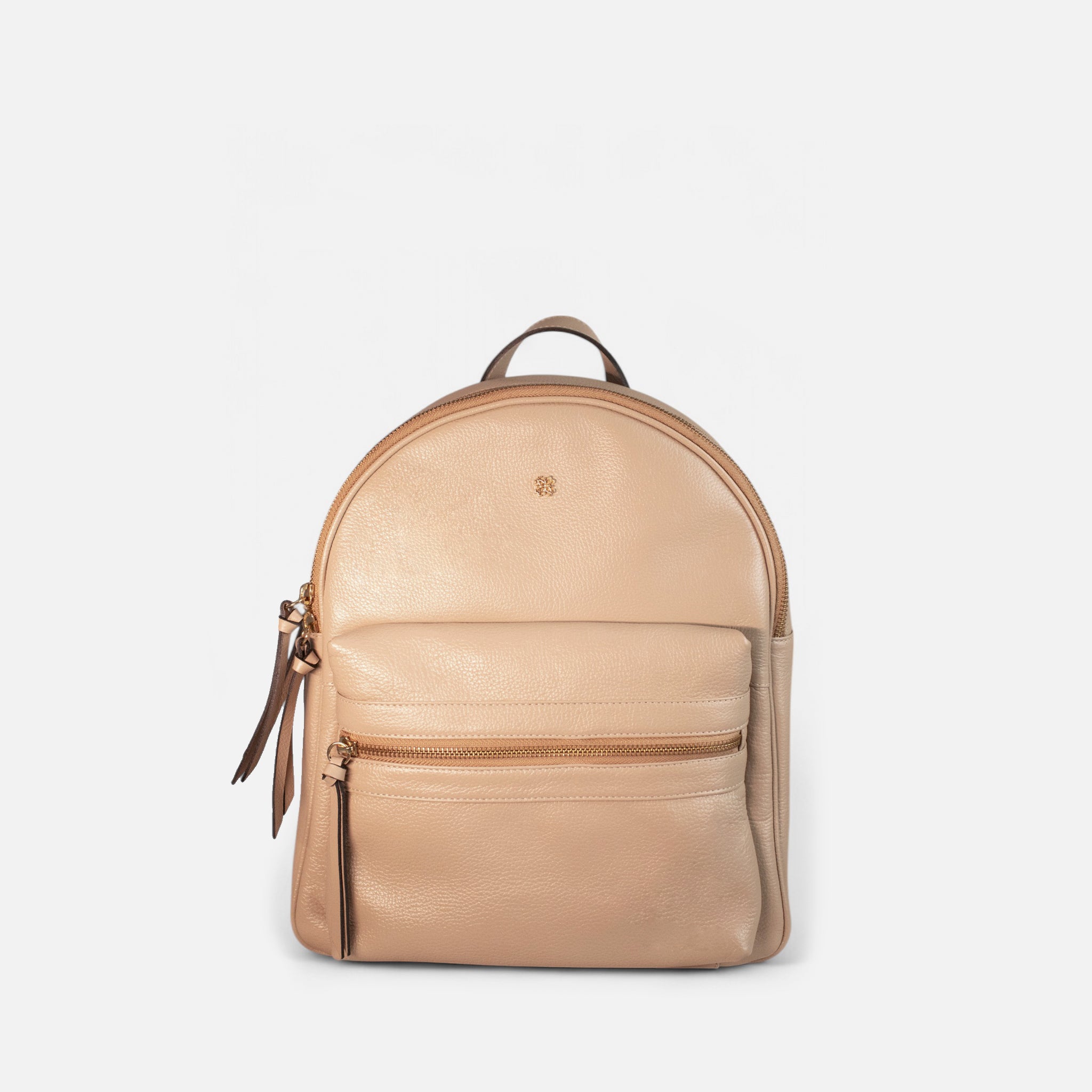 Mochila Basic M em Couro Bege