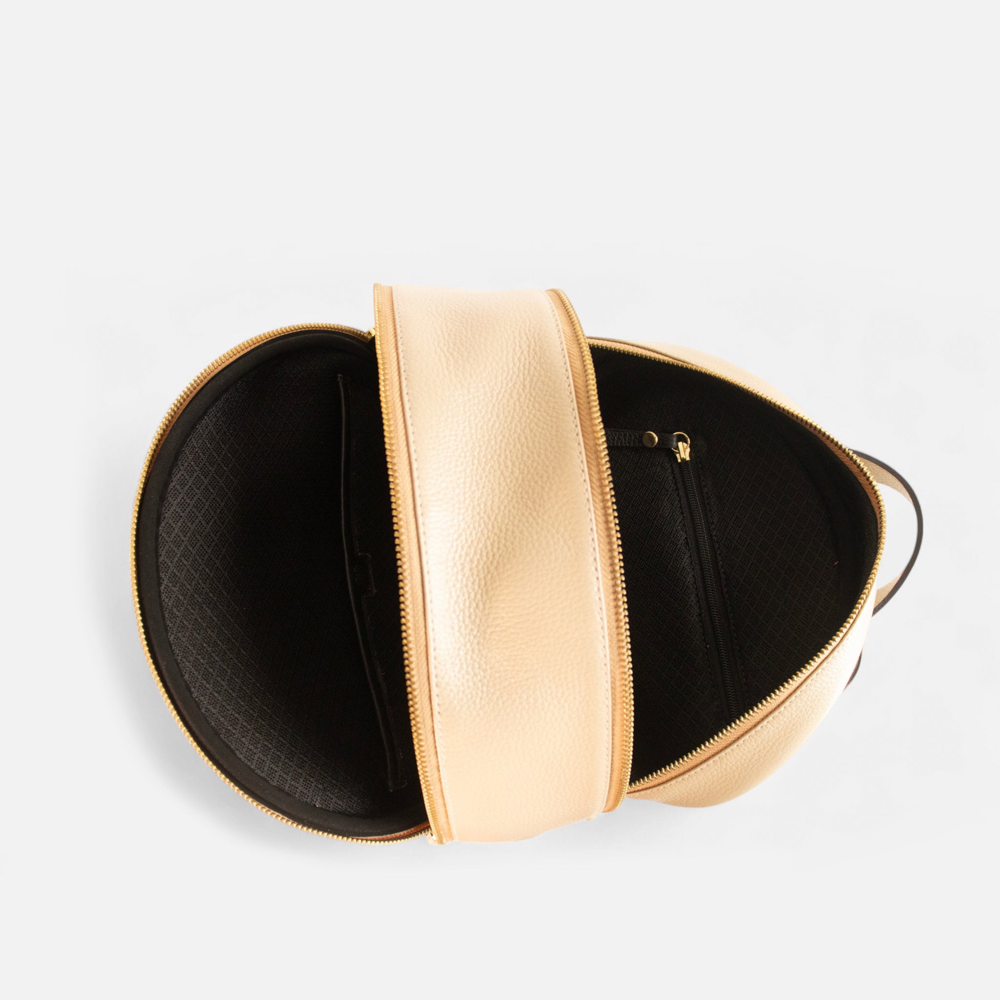 Mochila Basic M em Couro Bege