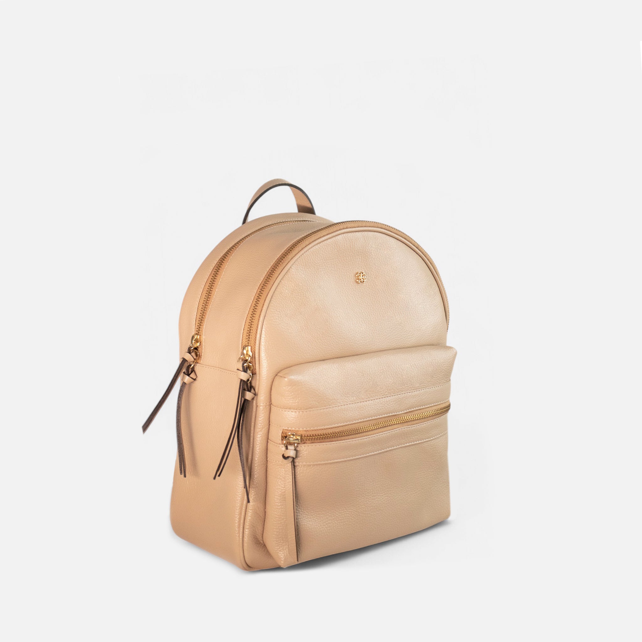 Mochila Basic M em Couro Bege