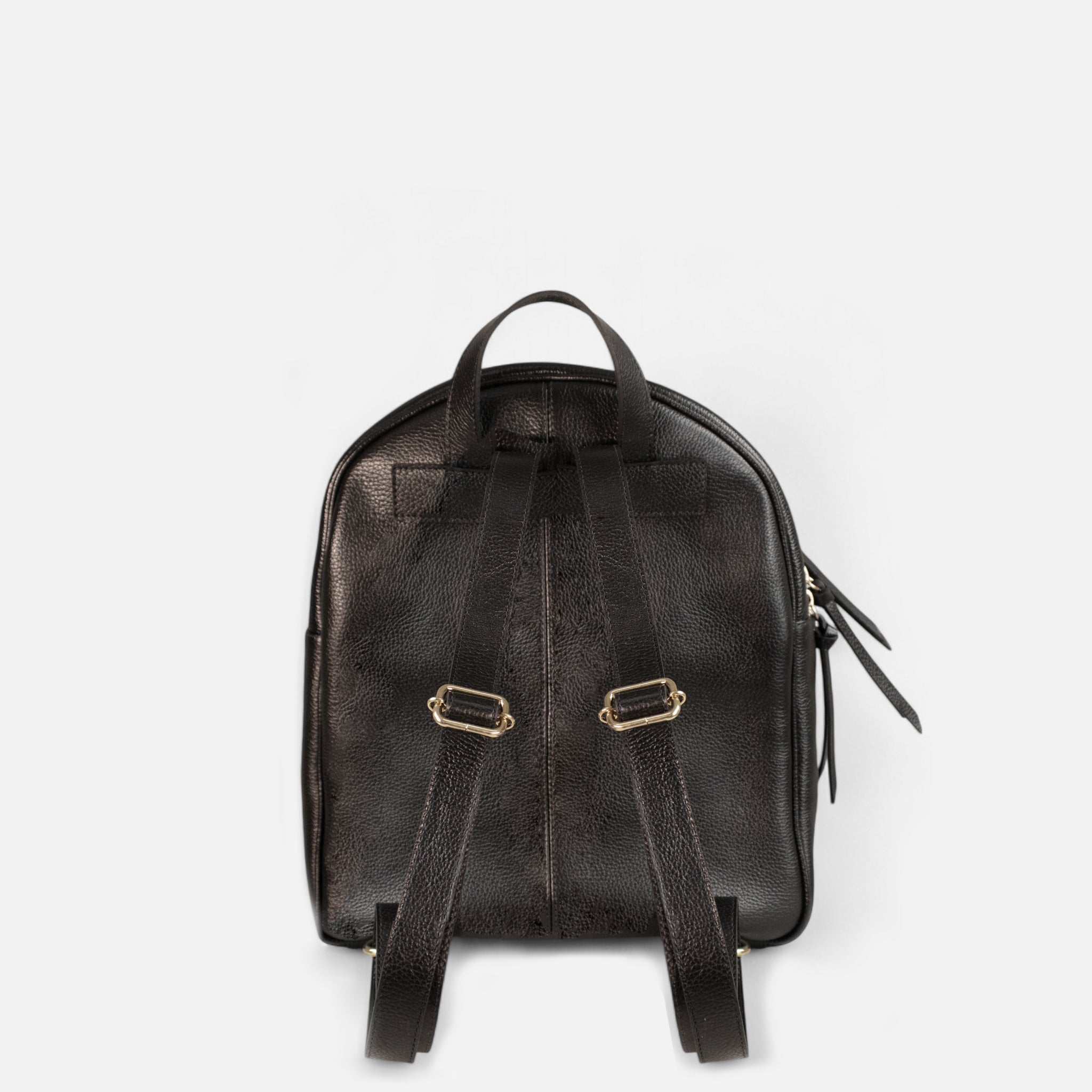 Mochila Basic M em Couro Preto