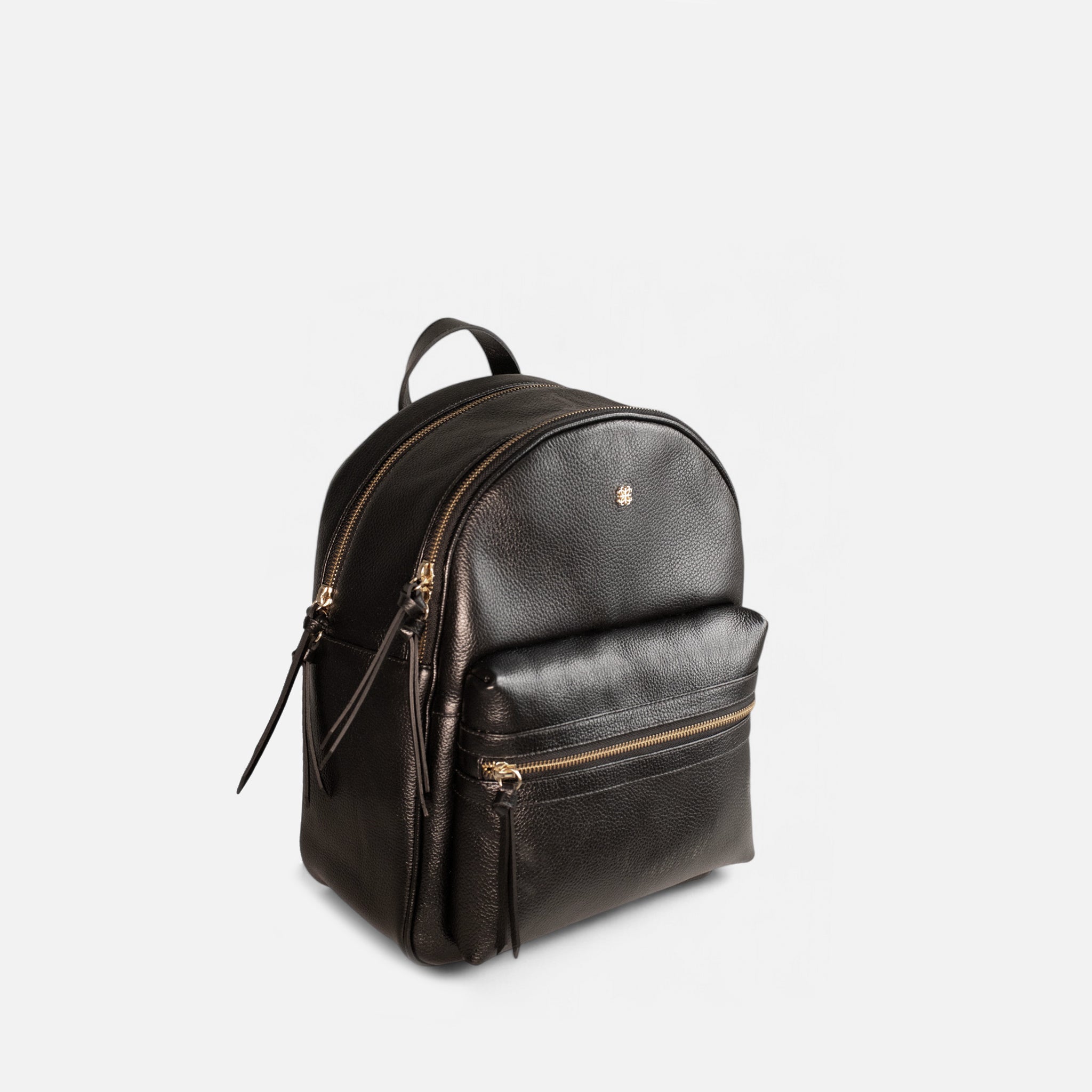 Mochila Basic M em Couro Preto